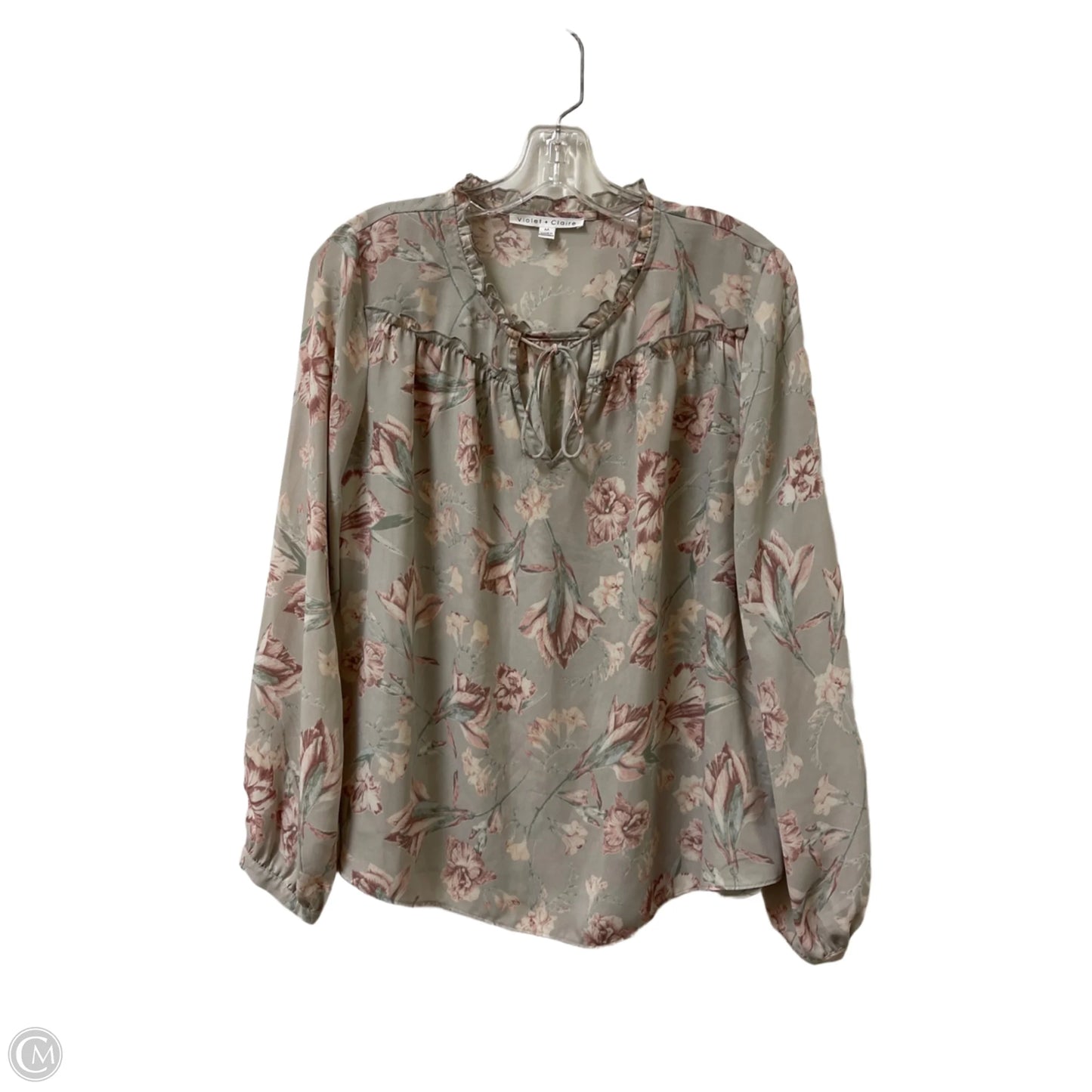 Top Long Sleeve By Violet And Claire In Grey, Size: M