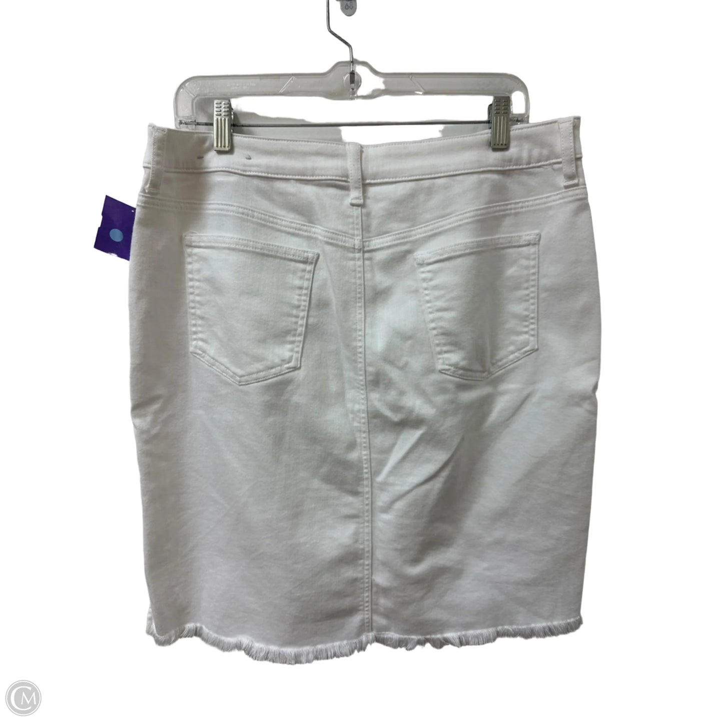 Skirt Mini & Short By Chicos In White Denim, Size: 12