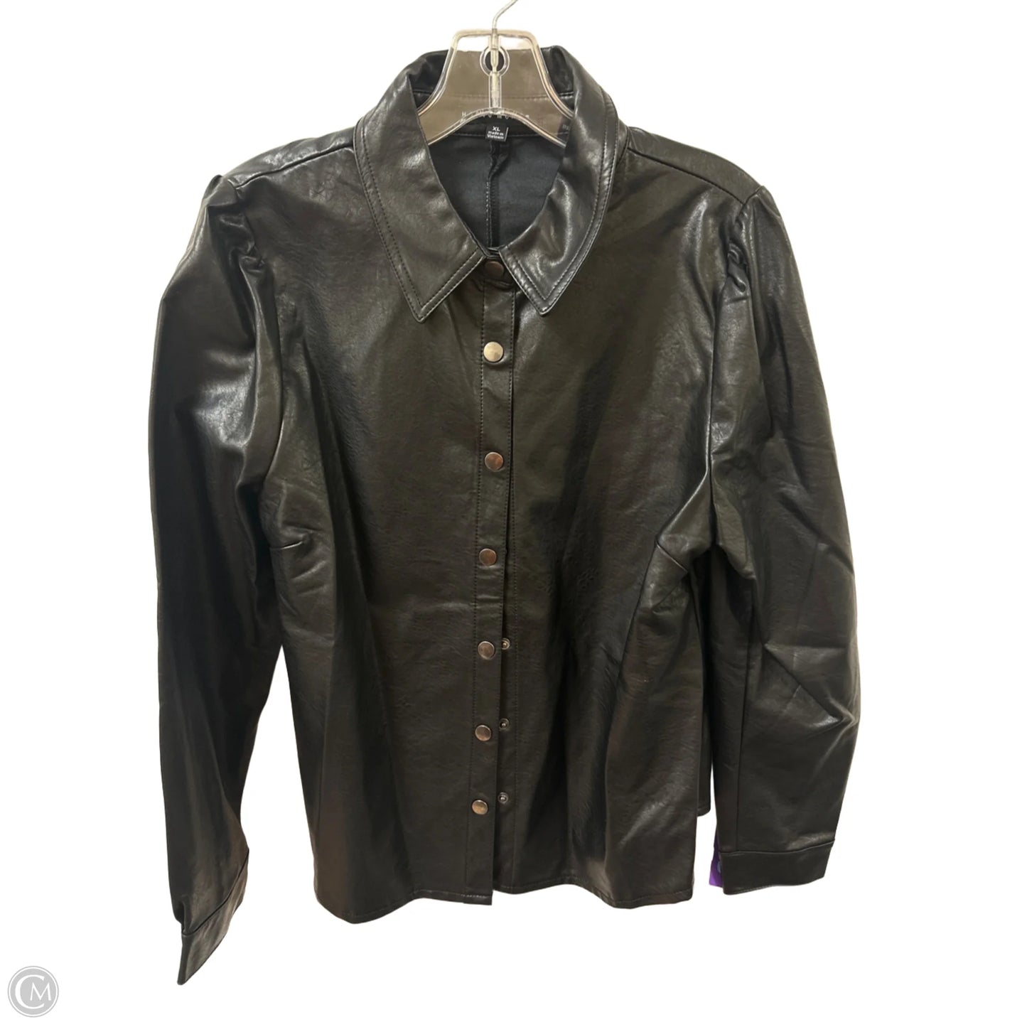 Jacket Shirt By Haute Monde In Black, Size: Xl