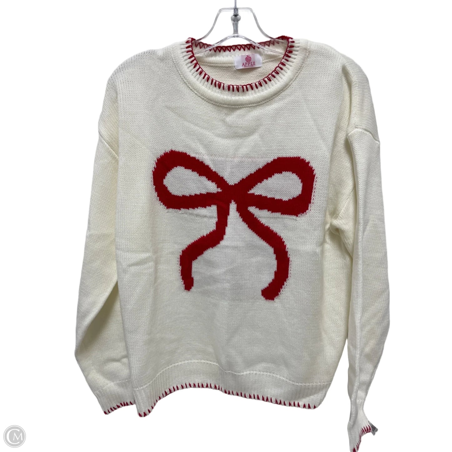 Sweater By Clothes Mentor In Red & White, Size: S