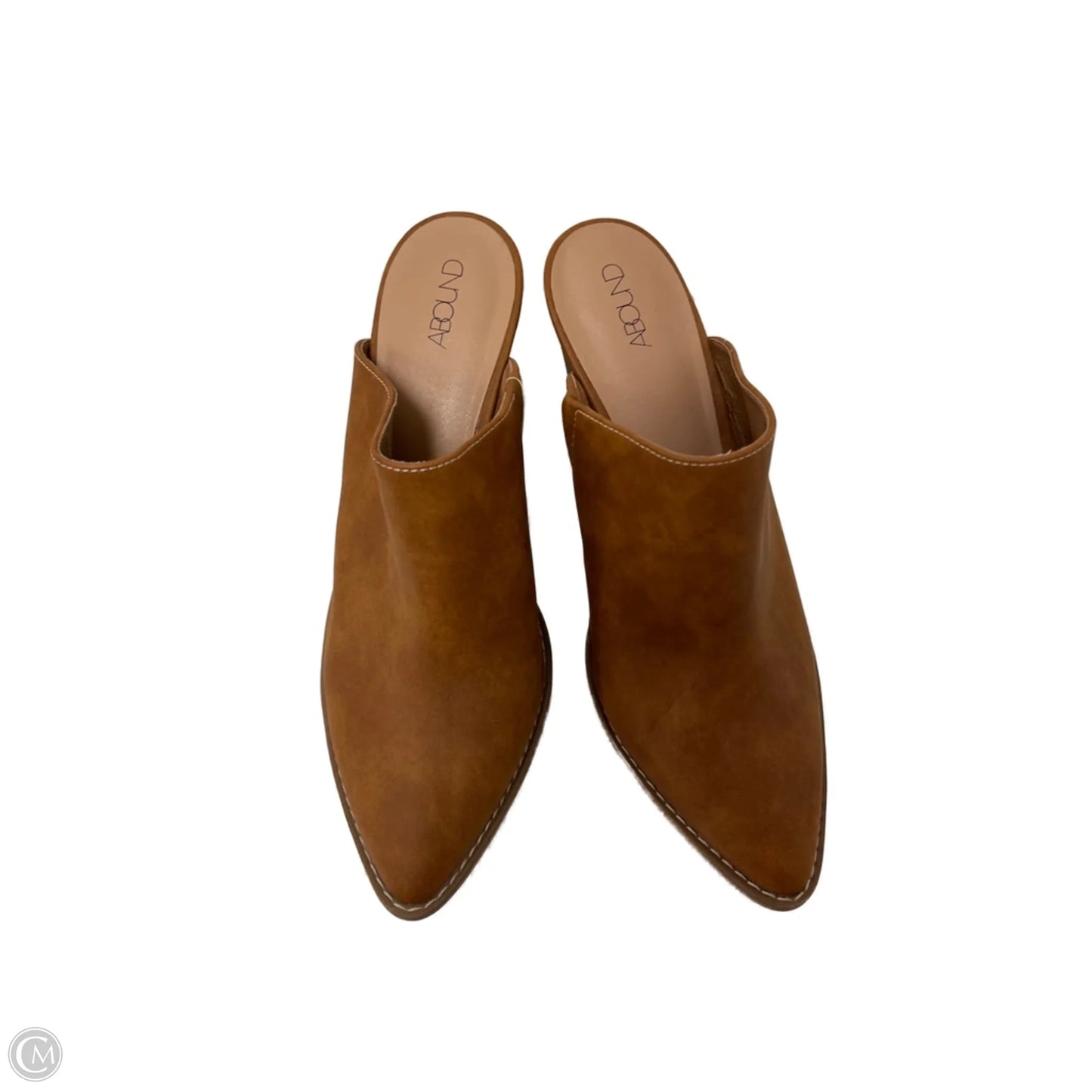 Boots Ankle Heels By Abound In Brown, Size: 9