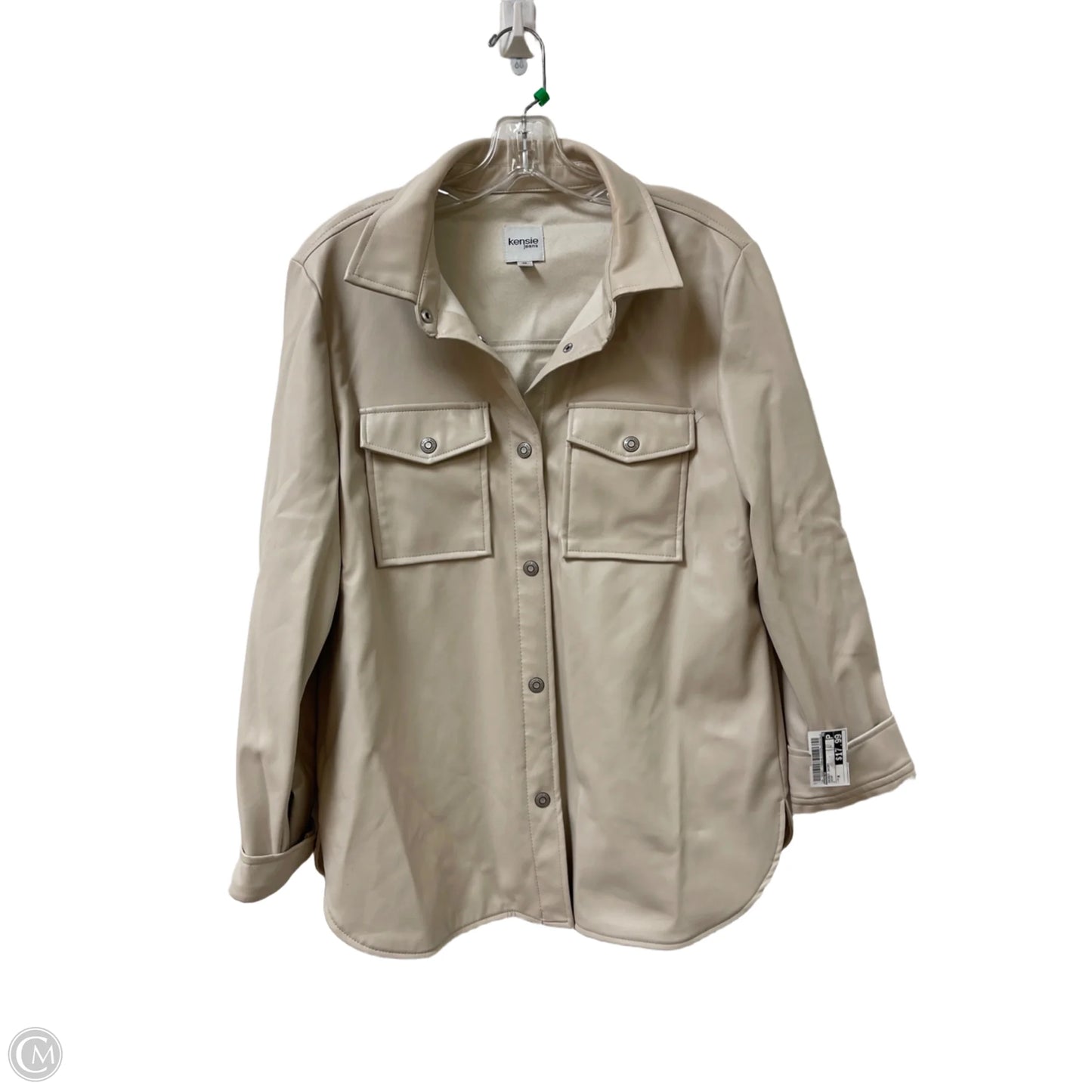 Jacket Shirt By Kensie In Cream, Size: M