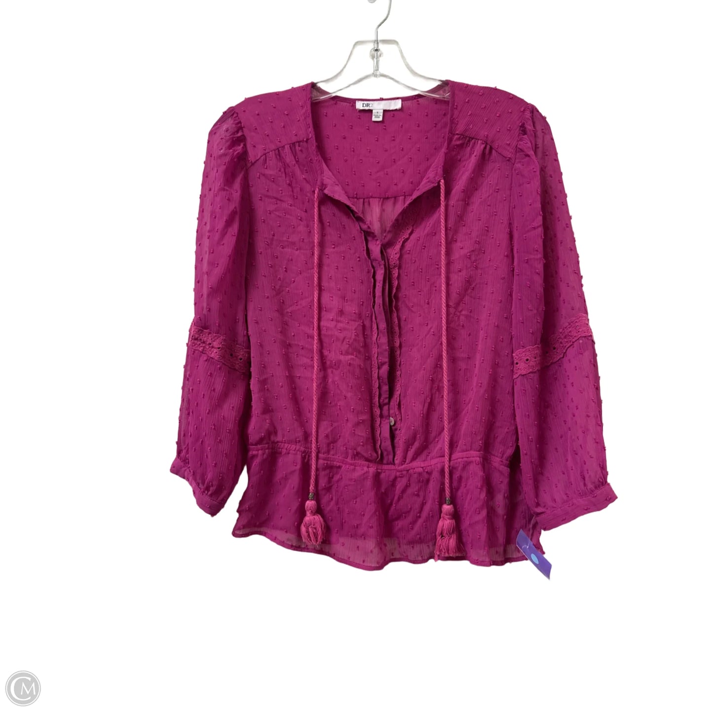Top Long Sleeve By Dr2 In Pink, Size: S