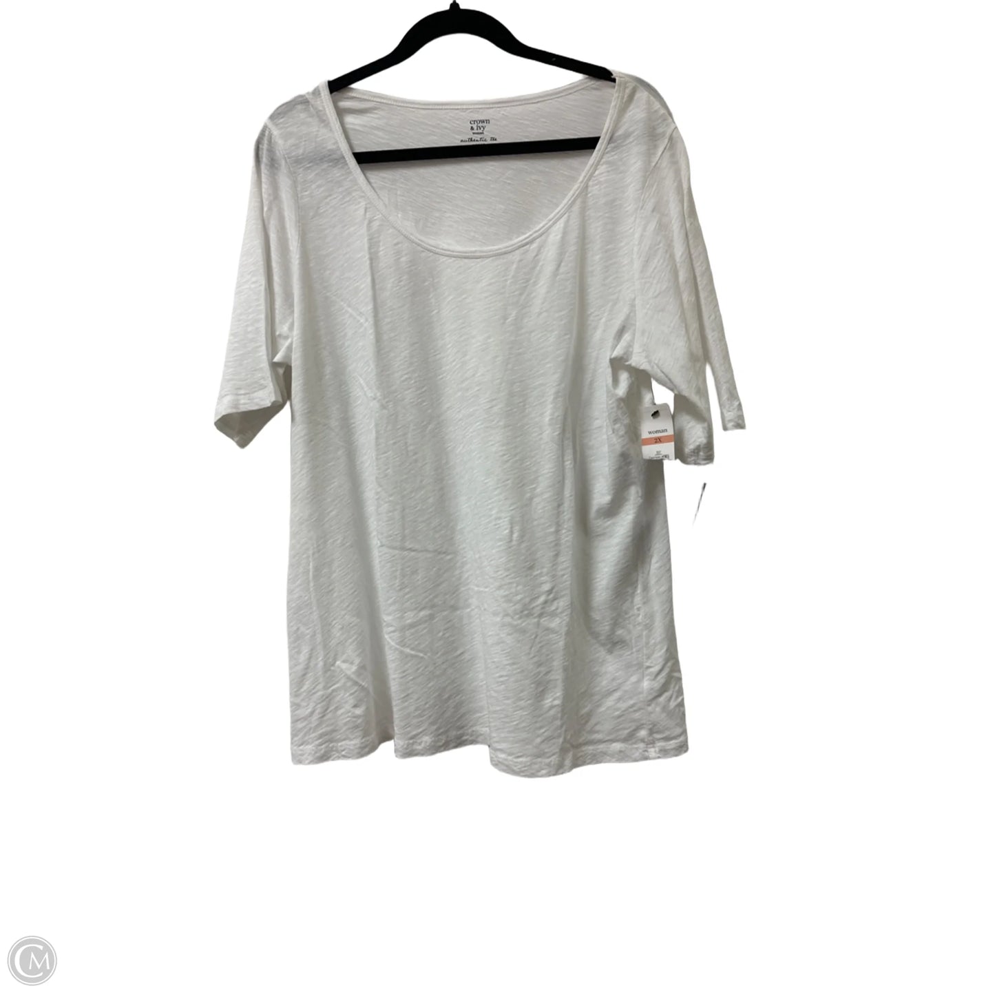 Top Short Sleeve By Crown And Ivy In White, Size: 2x