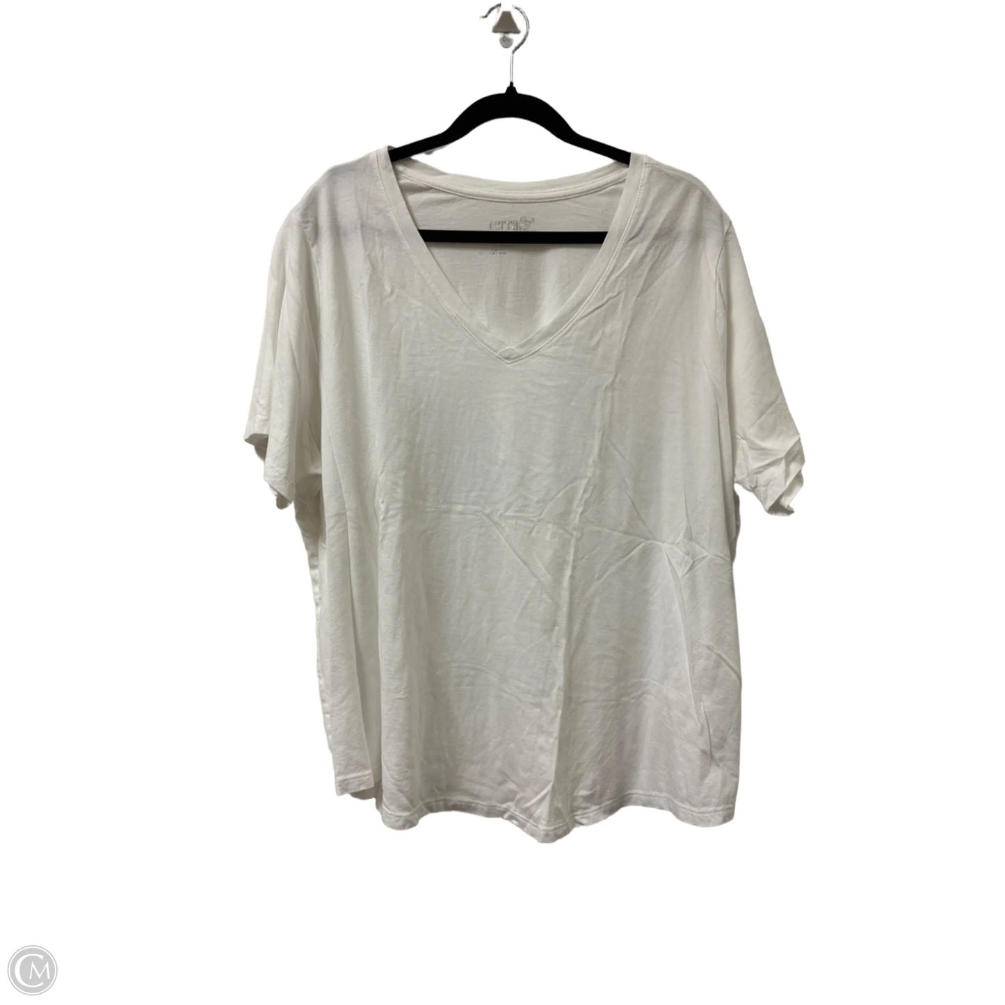 Top Short Sleeve By Terra & Sky In White, Size: 3x