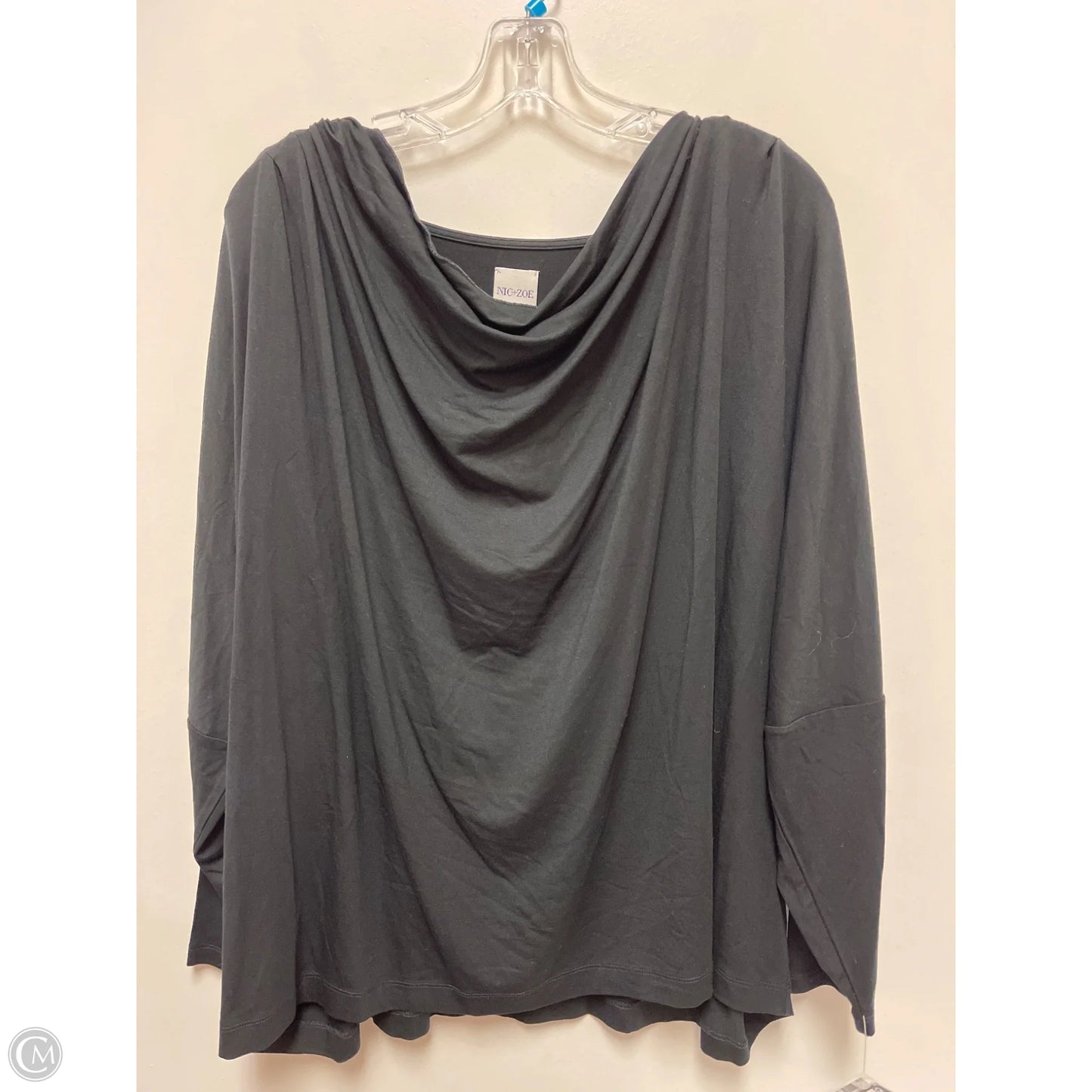 Top Long Sleeve By Nic + Zoe In Black, Size: 2x
