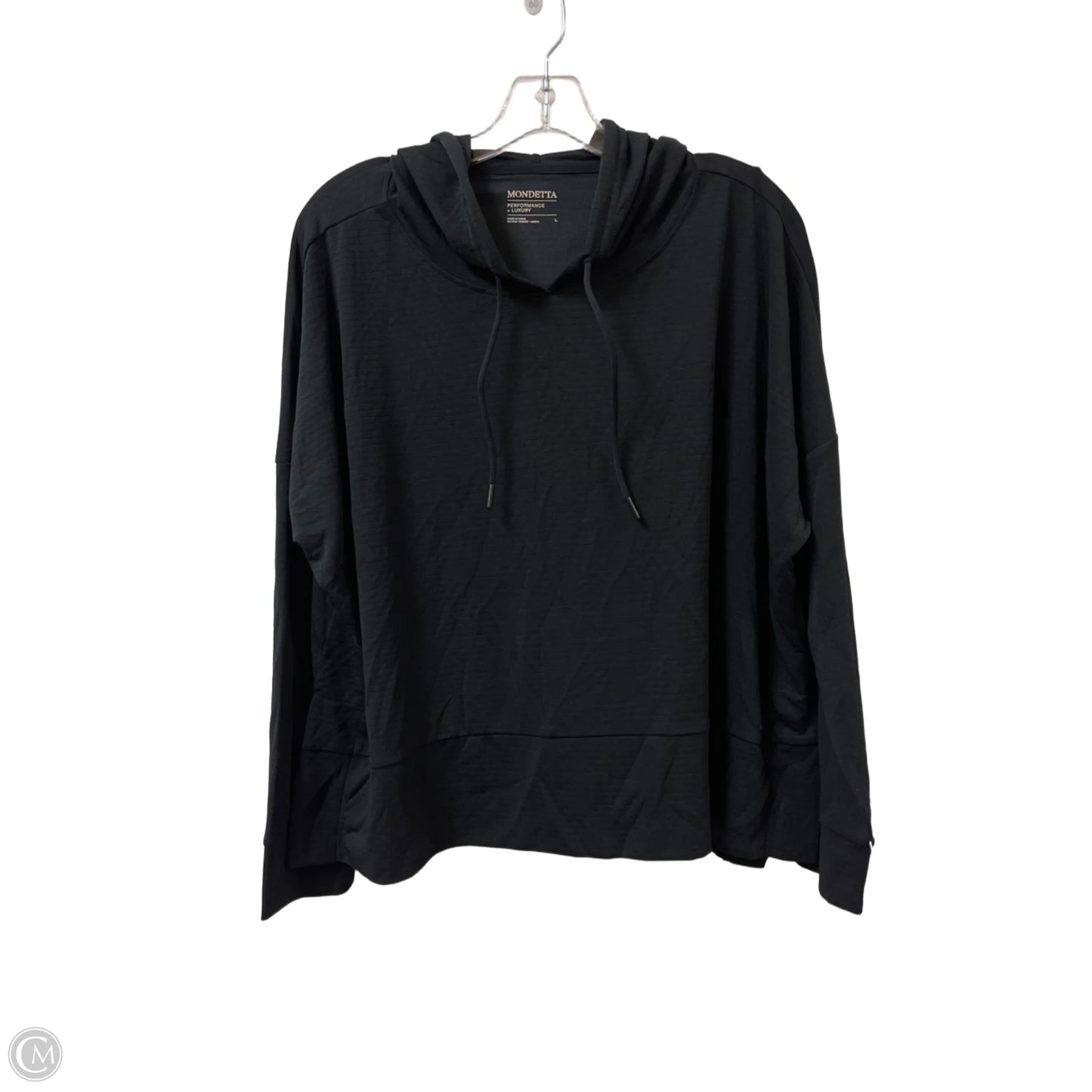 Athletic Top Long Sleeve Hoodie By Mondetta In Black, Size: L