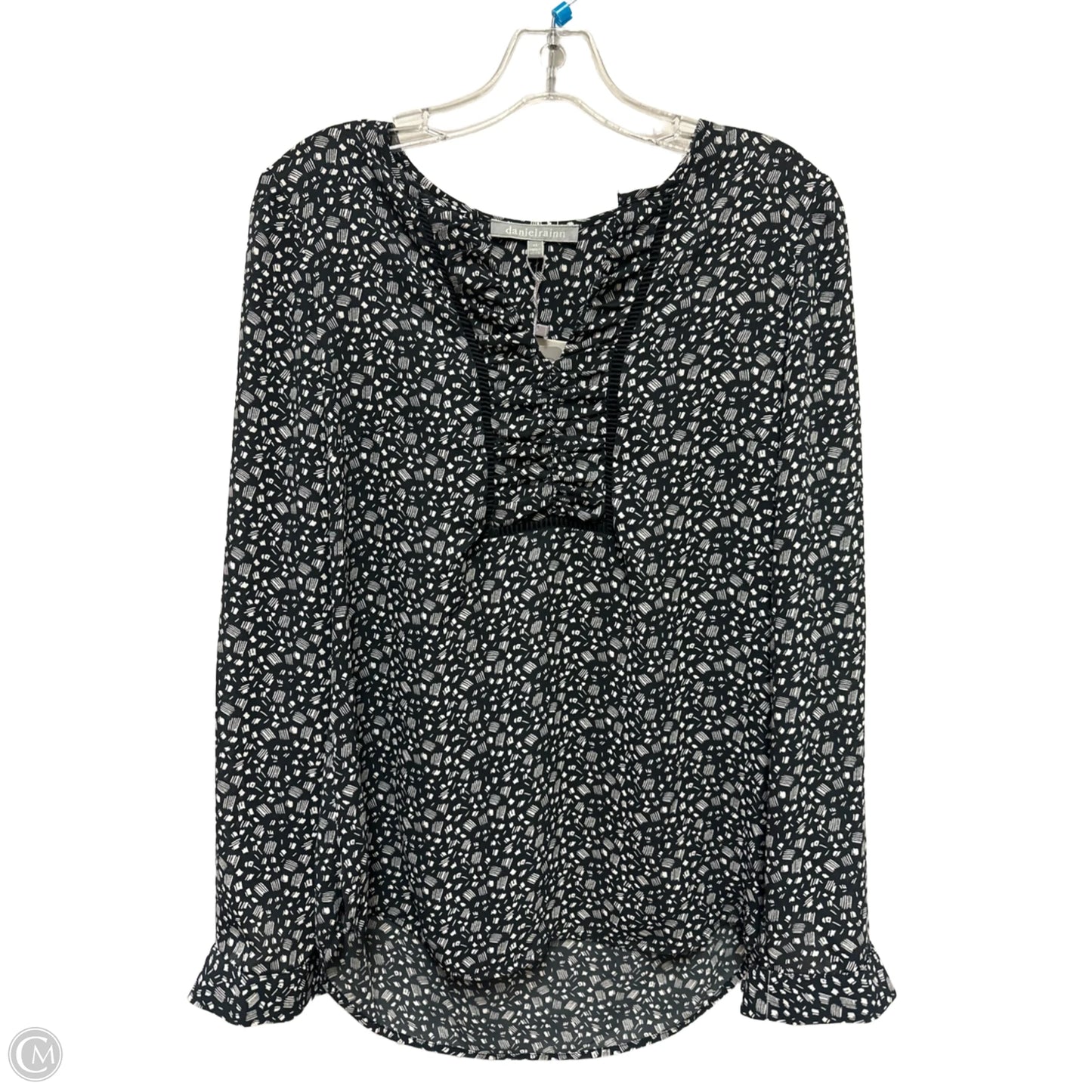 Top Long Sleeve By Daniel Rainn In Black & White, Size: Xs