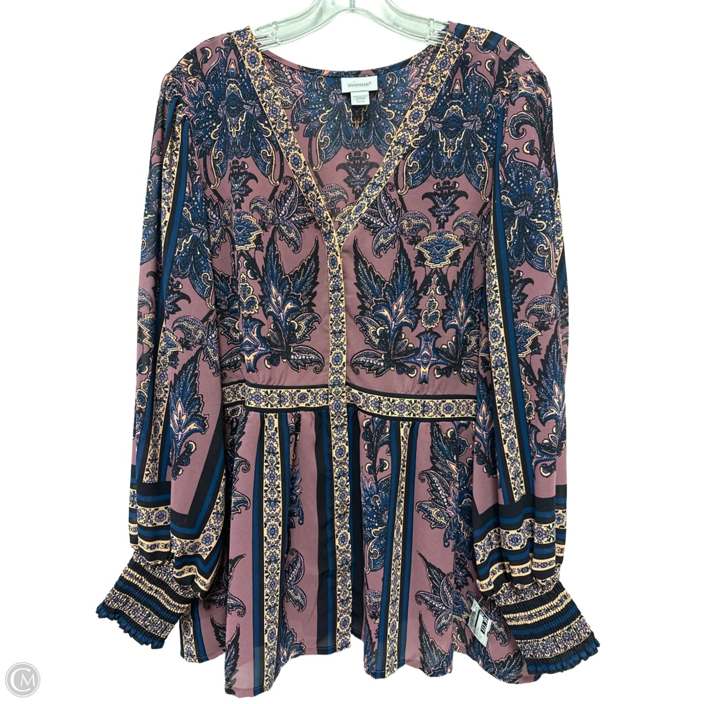 Tunic Long Sleeve By Avenue In Paisley Print, Size: 3x