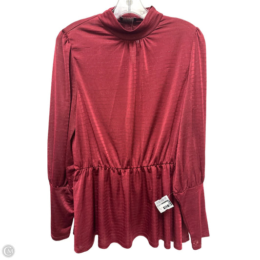 Top Long Sleeve By Lane Bryant In Red, Size: Xl
