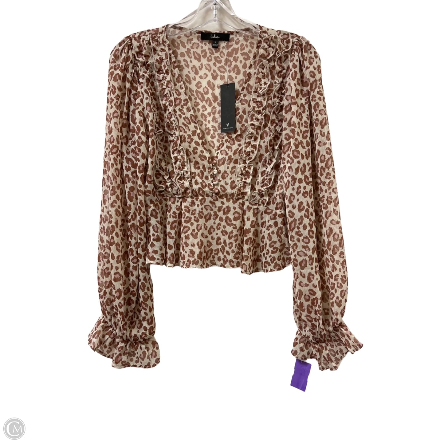 Top Long Sleeve By Lulus In Animal Print, Size: S
