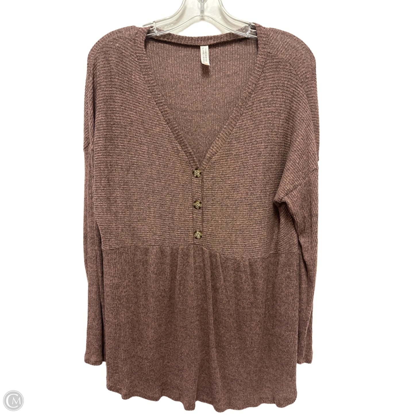 Top Long Sleeve By Clothes Mentor In Brown, Size: L