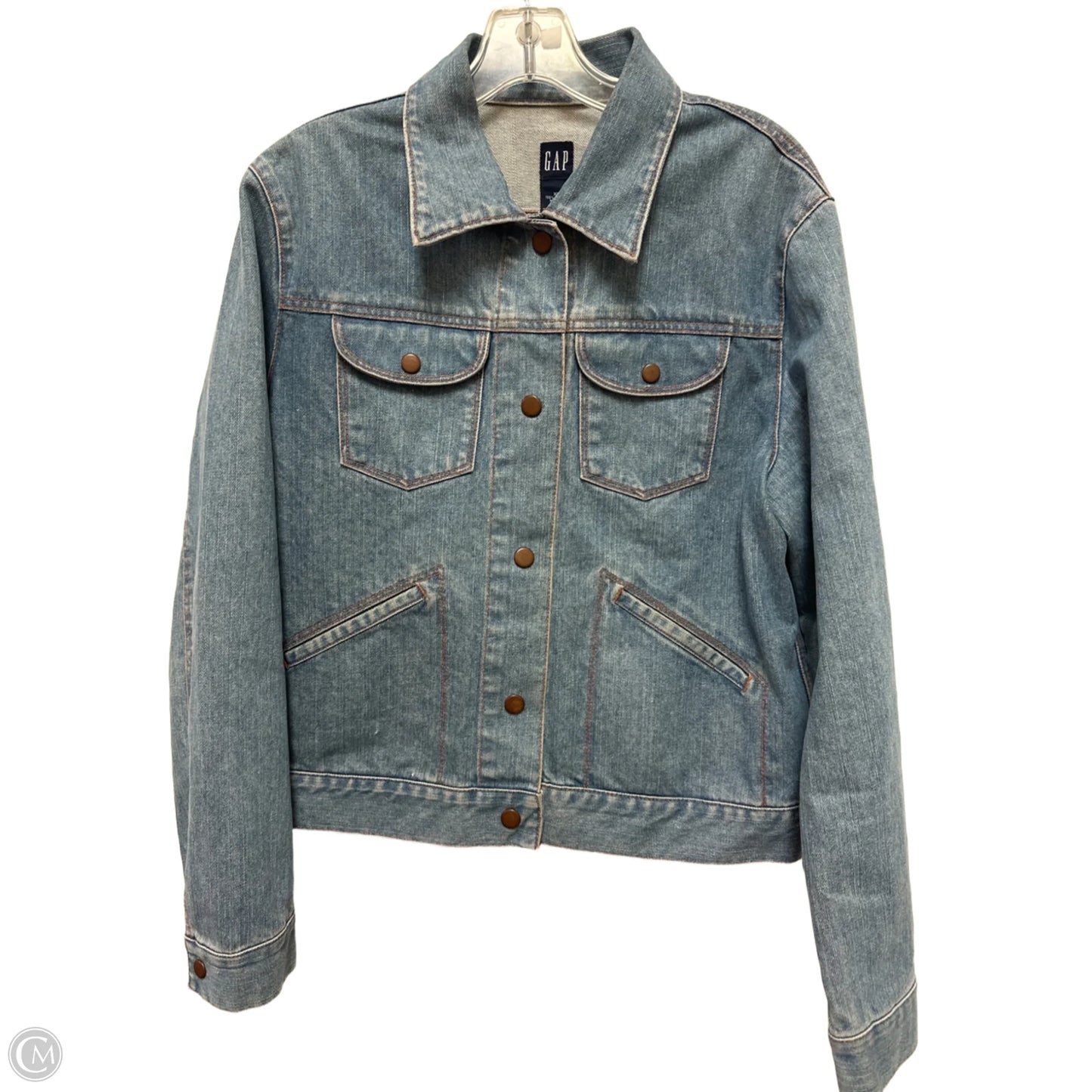 Jacket Denim By Gap In Blue Denim, Size: Xl
