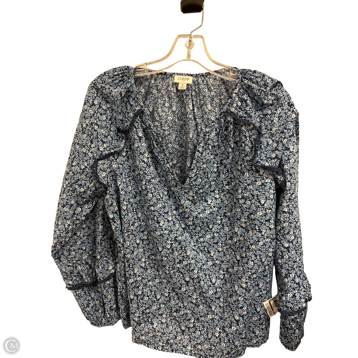 Top Long Sleeve By J. Crew In Blue & White, Size: S