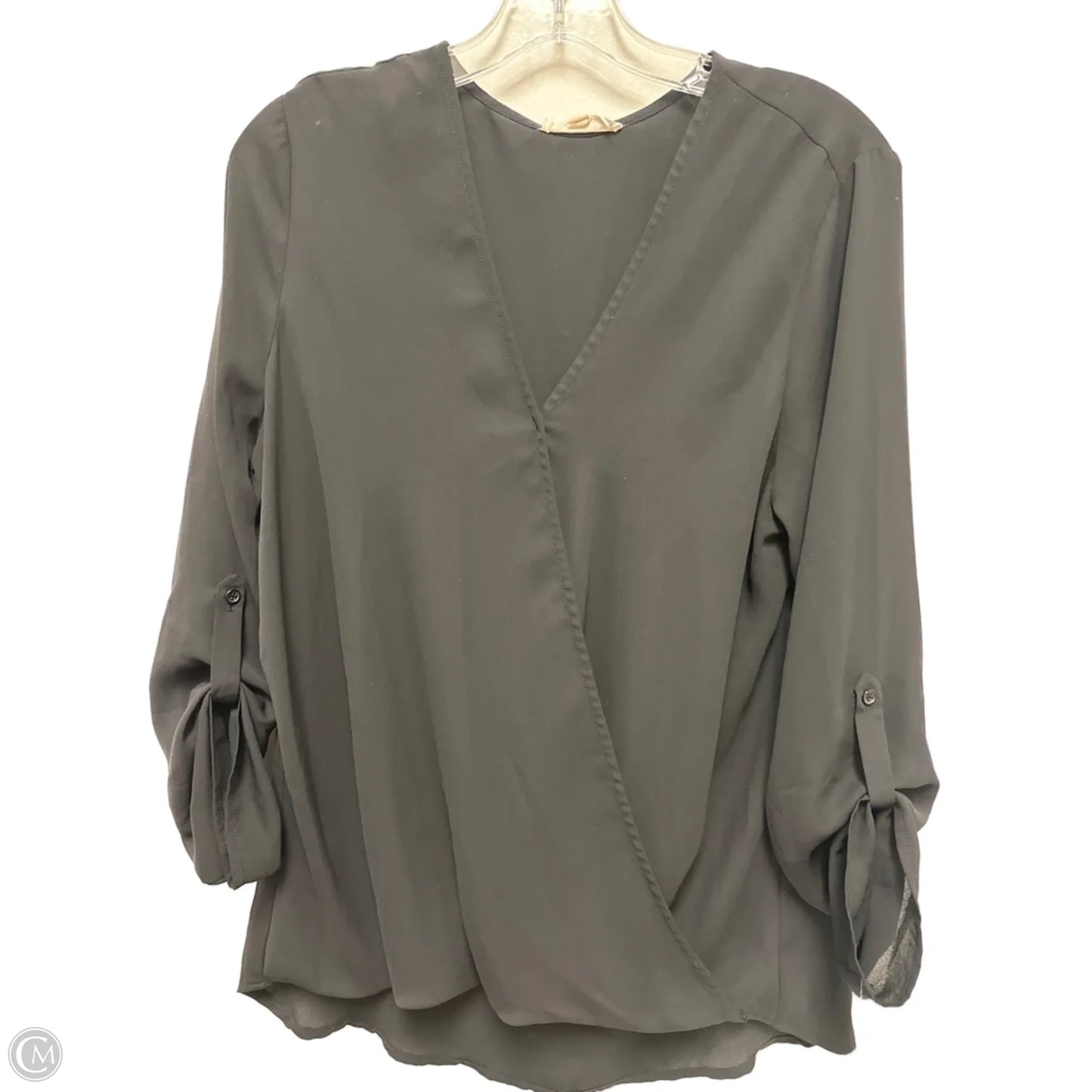 Top Long Sleeve By Pleione In Black, Size: L