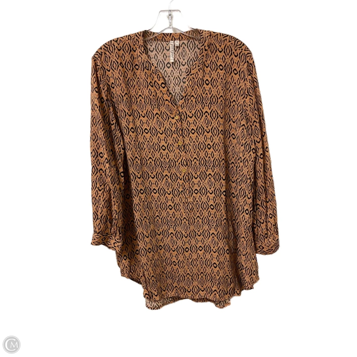Top Long Sleeve By Grand And Greene In Black & Brown, Size: Xl