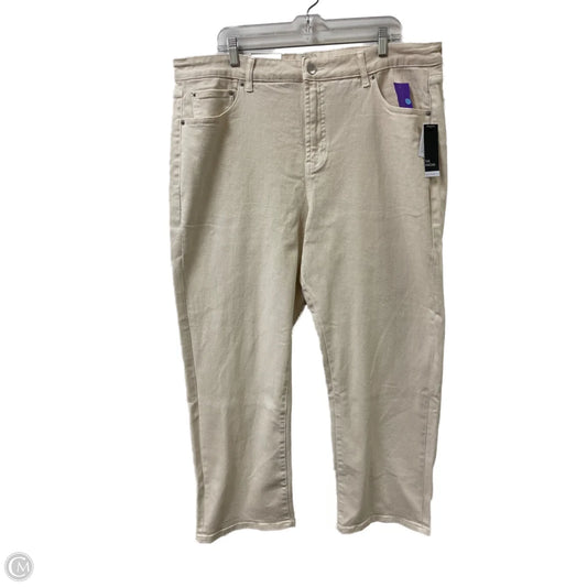 Jeans Straight By Eloquii In Cream Denim, Size: 18