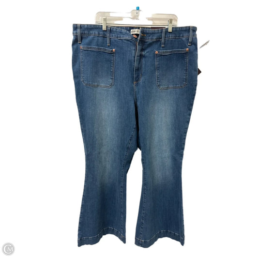Jeans Flared By Ava & Viv In Blue Denim, Size: 22