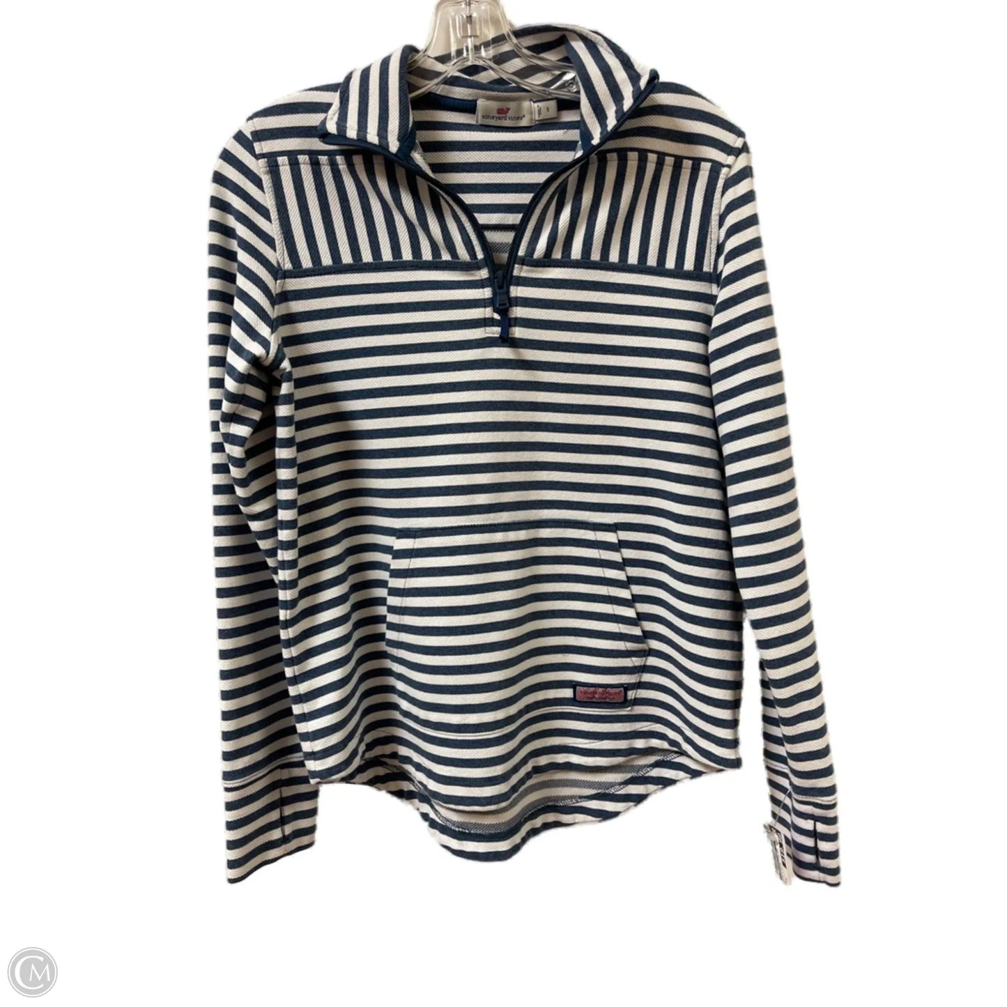 Sweatshirt Collar By Vineyard Vines In Blue & White, Size: S