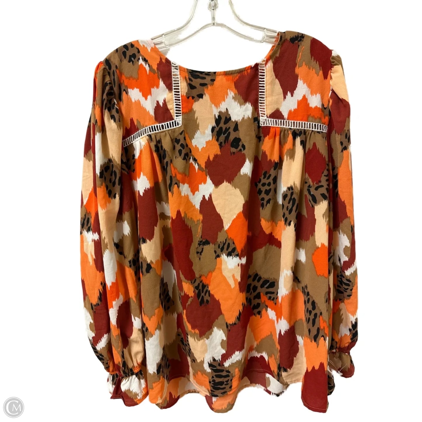 Top Long Sleeve By Clothes Mentor In Brown & Red, Size: Xl