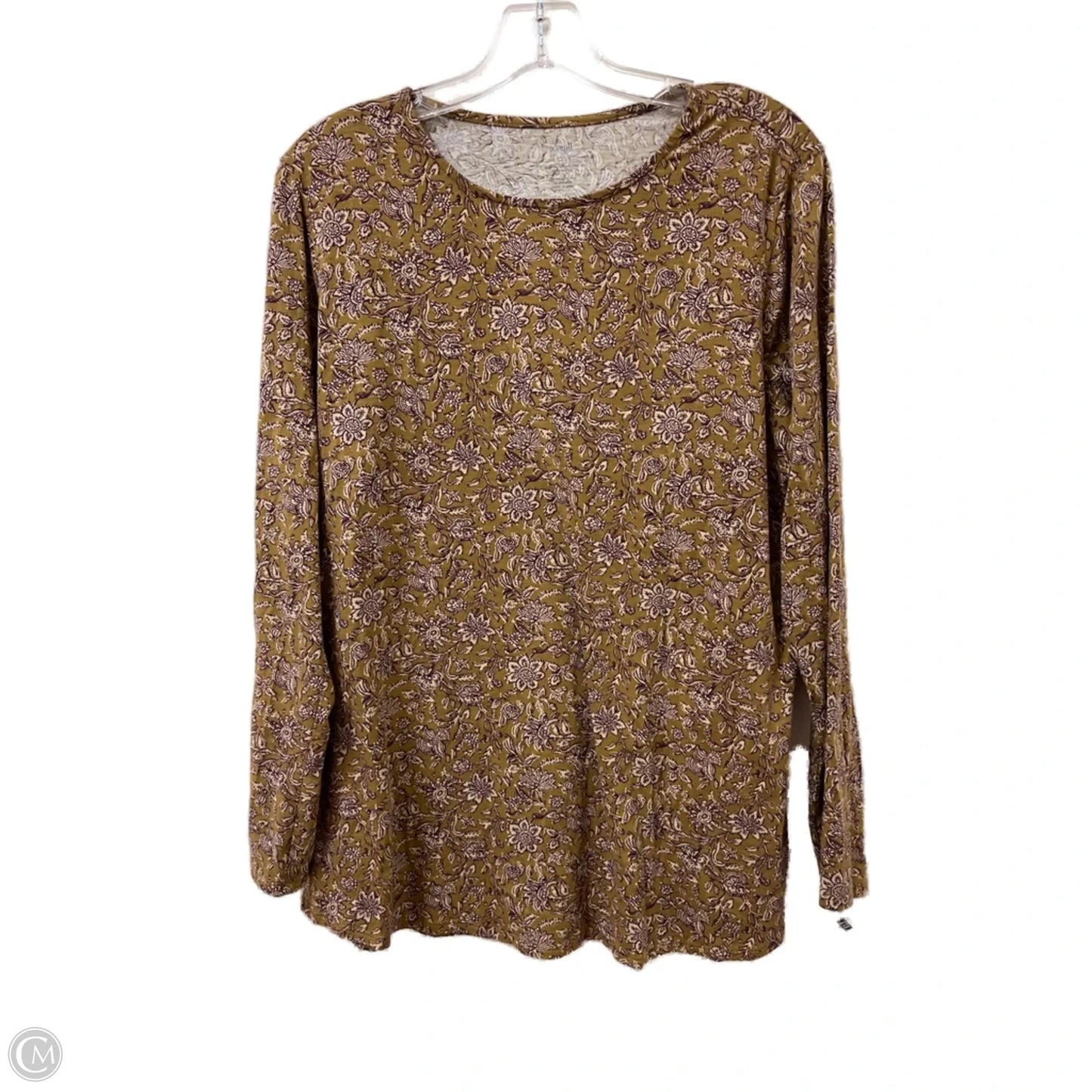 Top Long Sleeve By Pure Jill In Green & Purple, Size: L