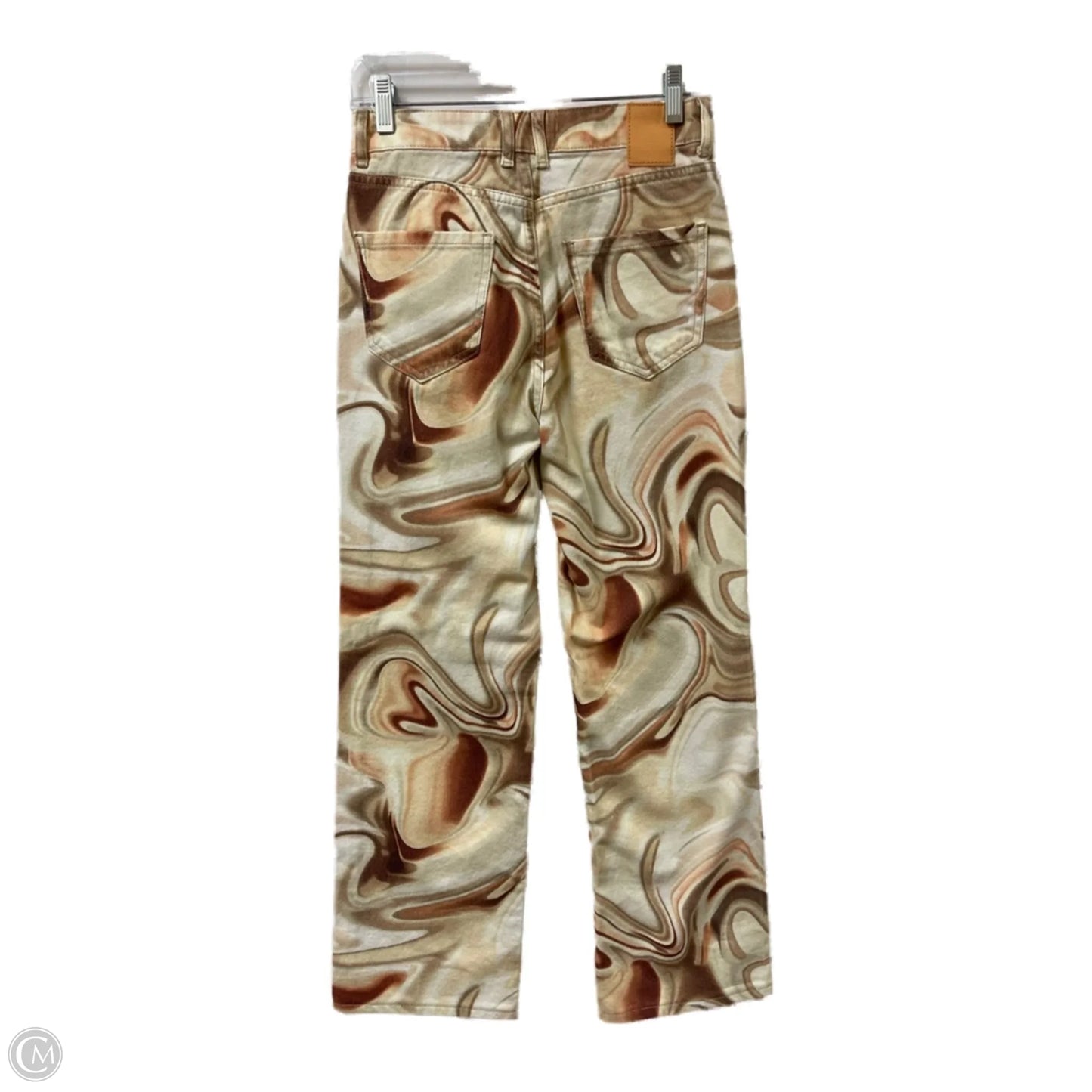 Jeans Straight By Zara In Brown & Cream, Size: 0