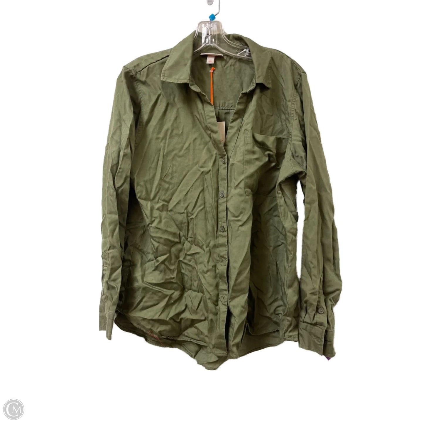 Blouse Long Sleeve By Knox Rose In Green, Size: M