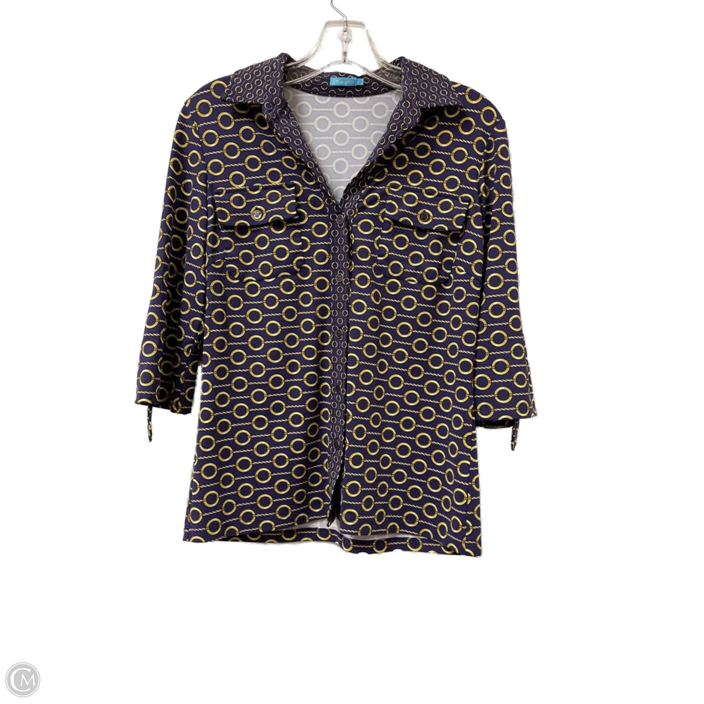 Blouse Long Sleeve By J Mclaughlin In Purple & Yellow, Size: S