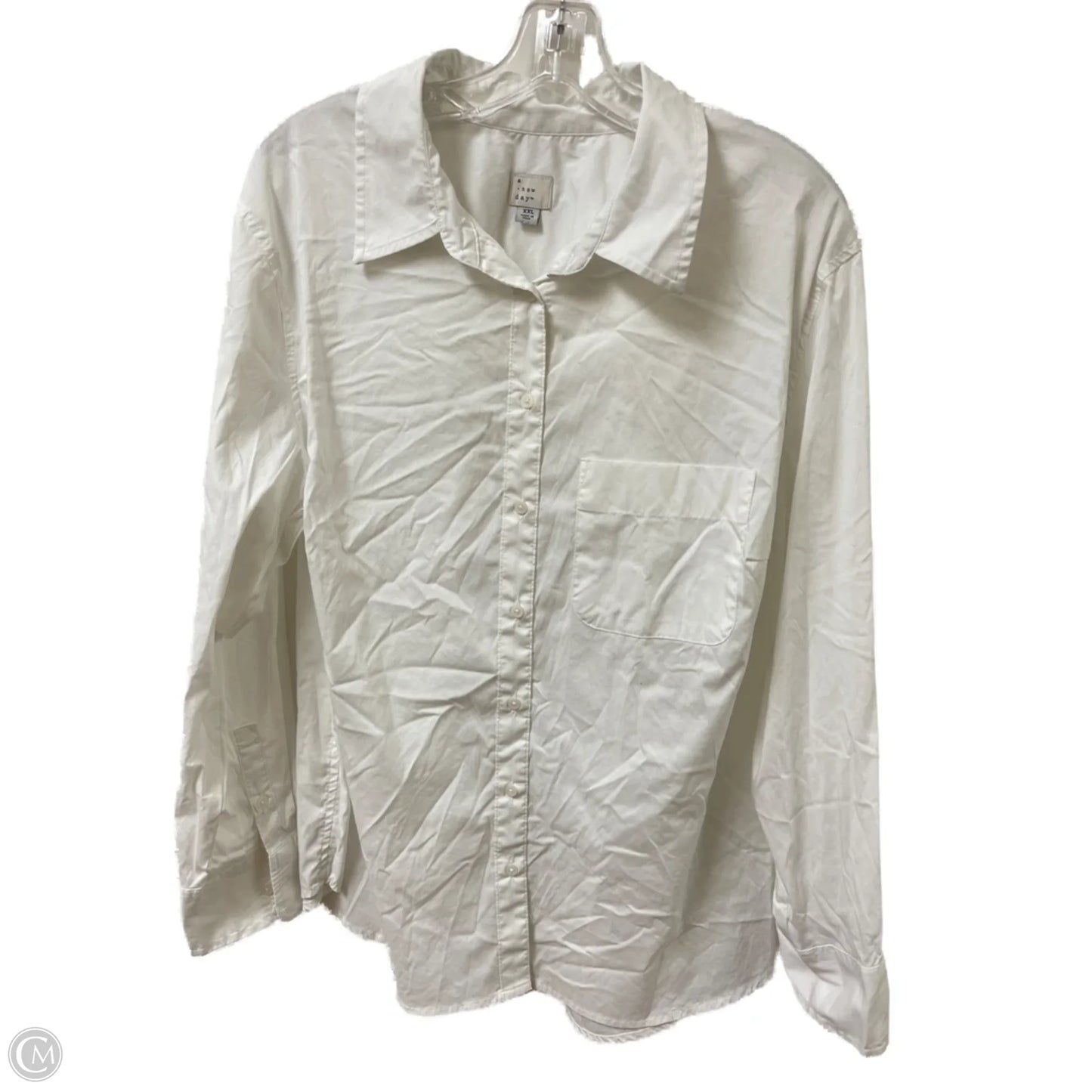 Blouse Long Sleeve By A New Day In White, Size: 1x