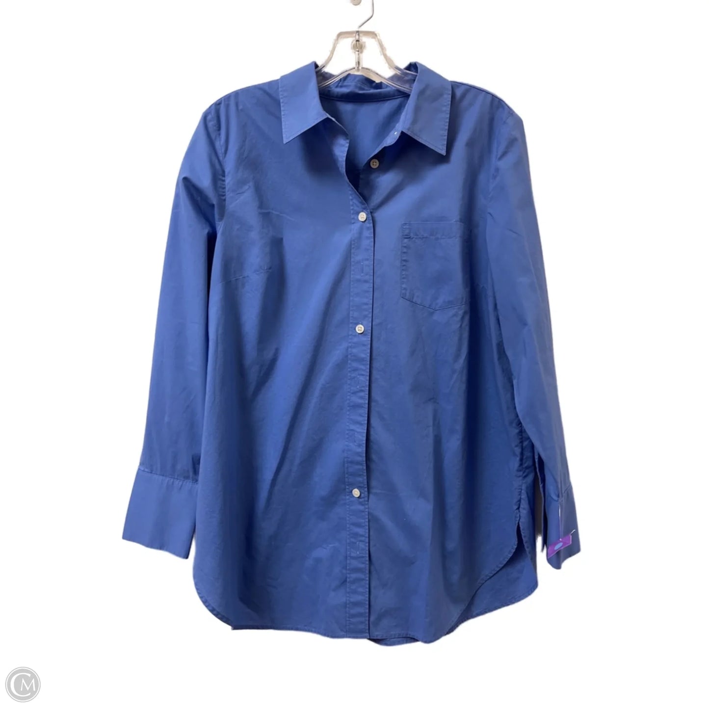 Blouse Long Sleeve By Clothes Mentor In Blue, Size: L