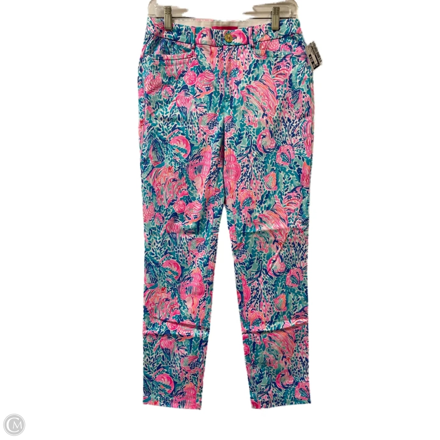 Pants Designer By Lilly Pulitzer In Blue & Pink, Size: 4
