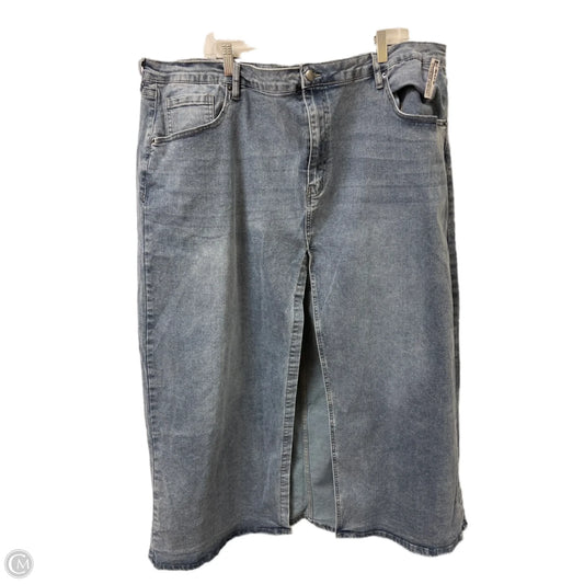 Skirt Maxi By Fashion Nova In Blue Denim, Size: 22