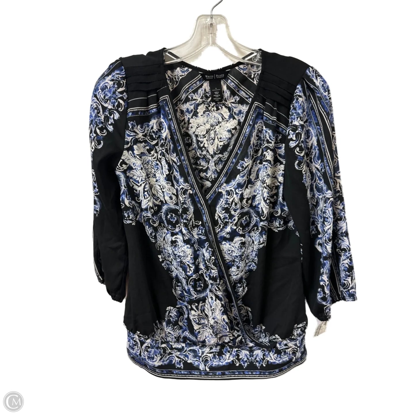 Top Long Sleeve By White House Black Market In Black & Blue, Size: S