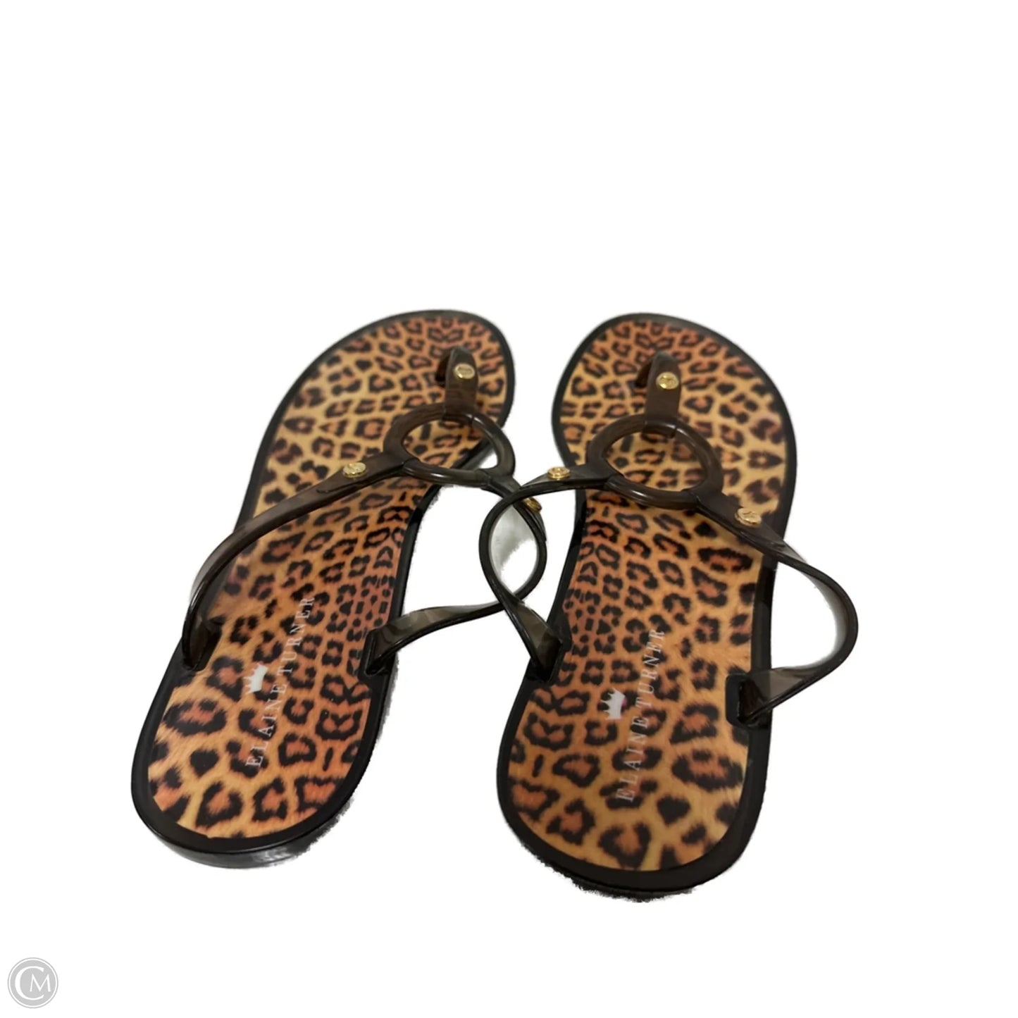 Sandals Flip Flops By Clothes Mentor In Animal Print, Size: 9