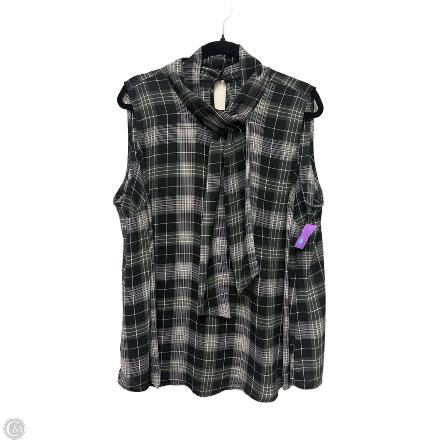 Top Sleeveless By Torrid In Black & Grey, Size: 1x