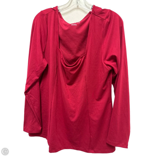 Top Long Sleeve By Ava & Viv In Red, Size: 1x