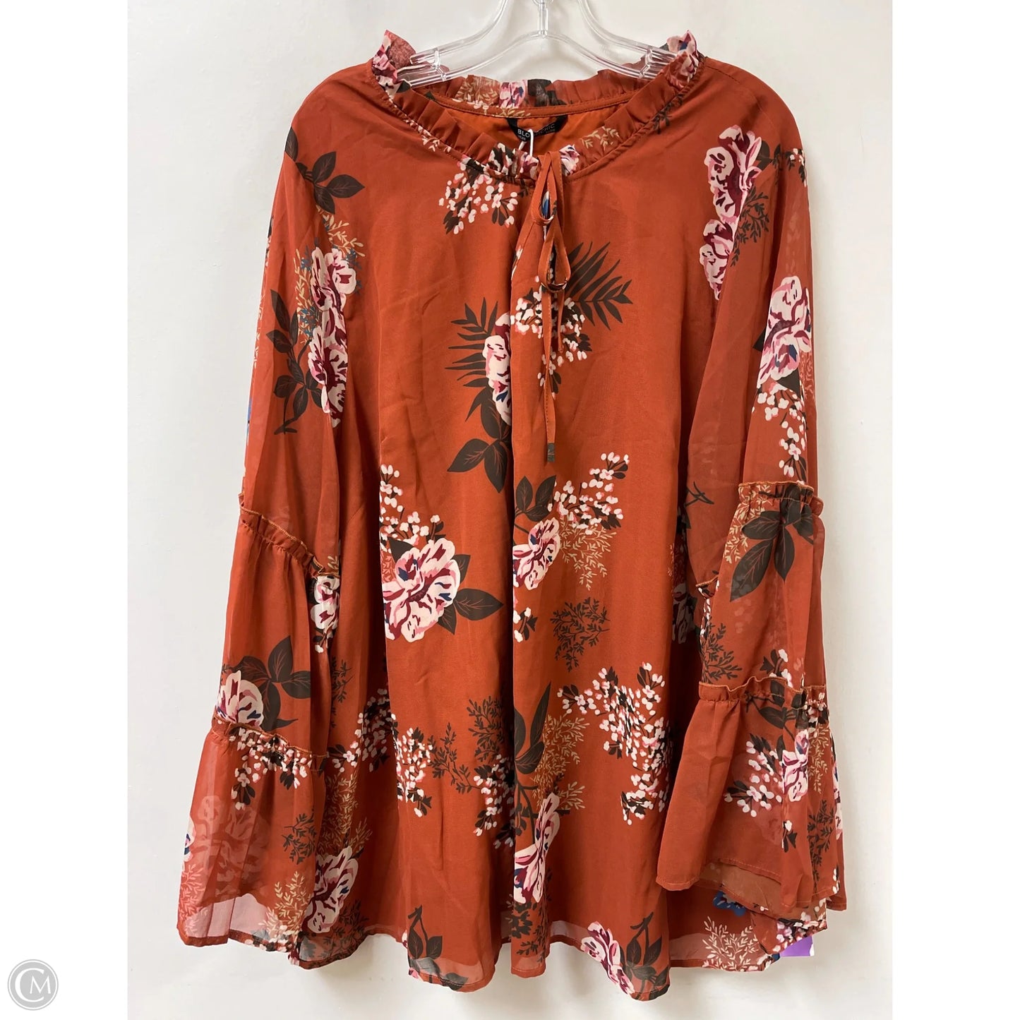 Top Long Sleeve By Clothes Mentor In Orange, Size: 4x