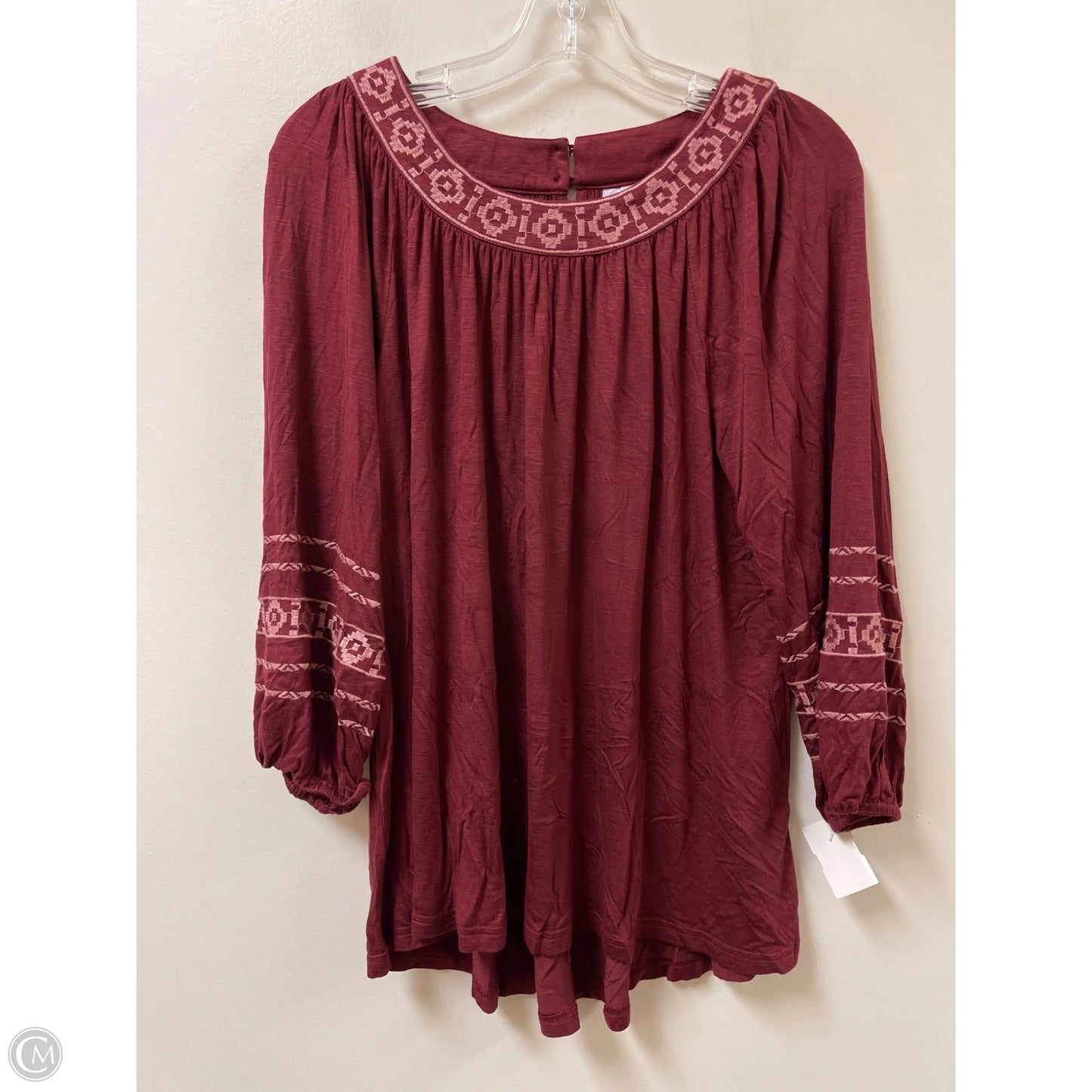 Top Long Sleeve By Alya In Red, Size: M