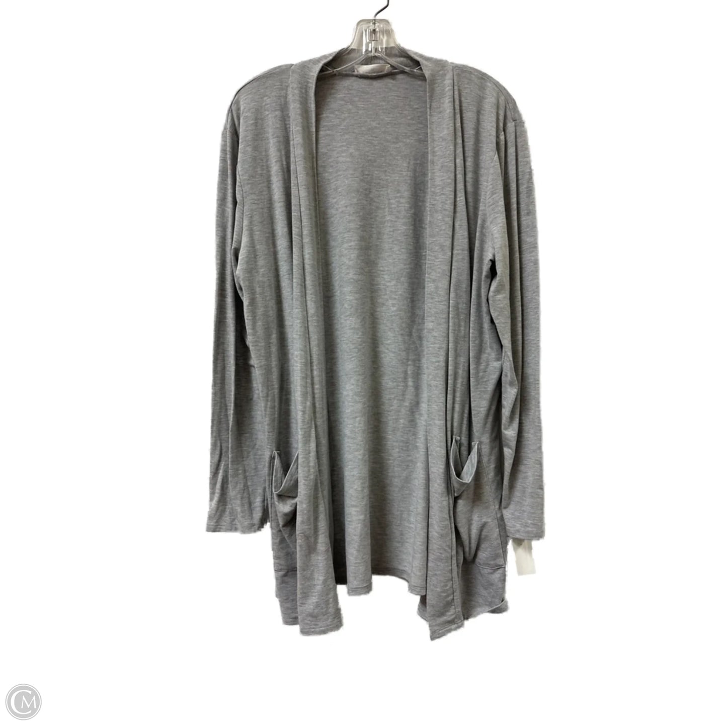 Sweater Cardigan By Zenana Outfitters In Grey, Size: 2x