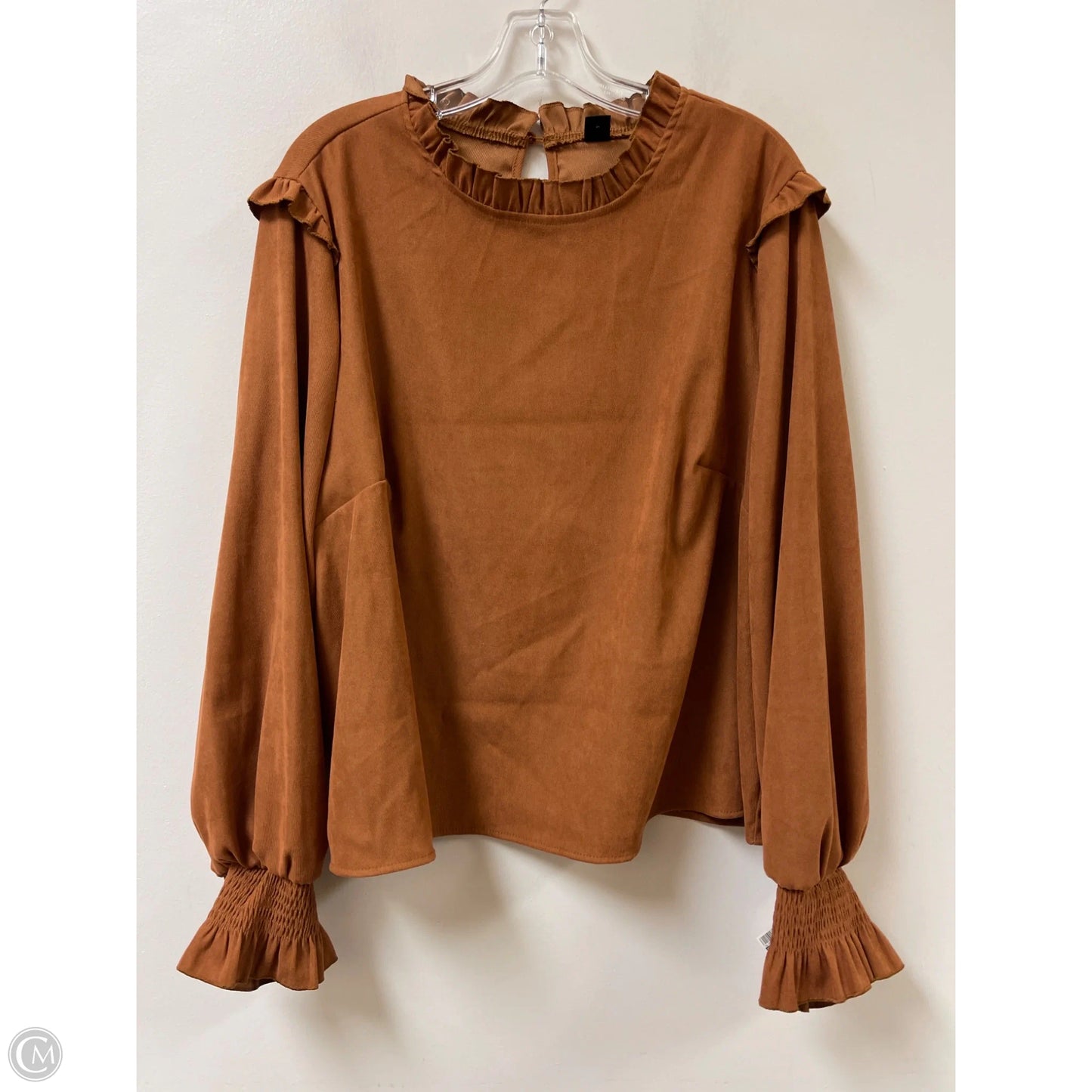 Top Long Sleeve By Shein In Brown, Size: 3x