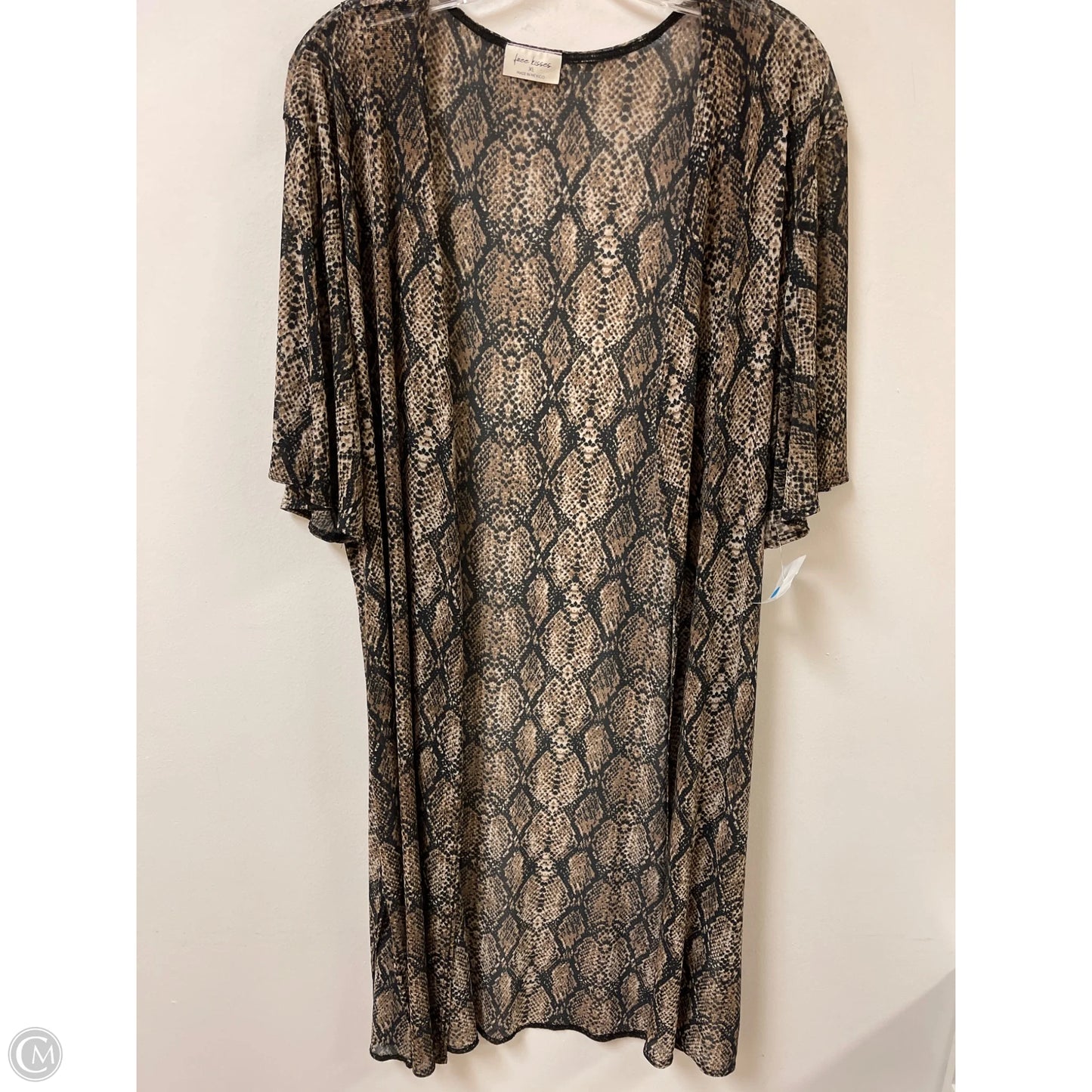 Kimono By Free Kisses In Snakeskin Print, Size: Xl