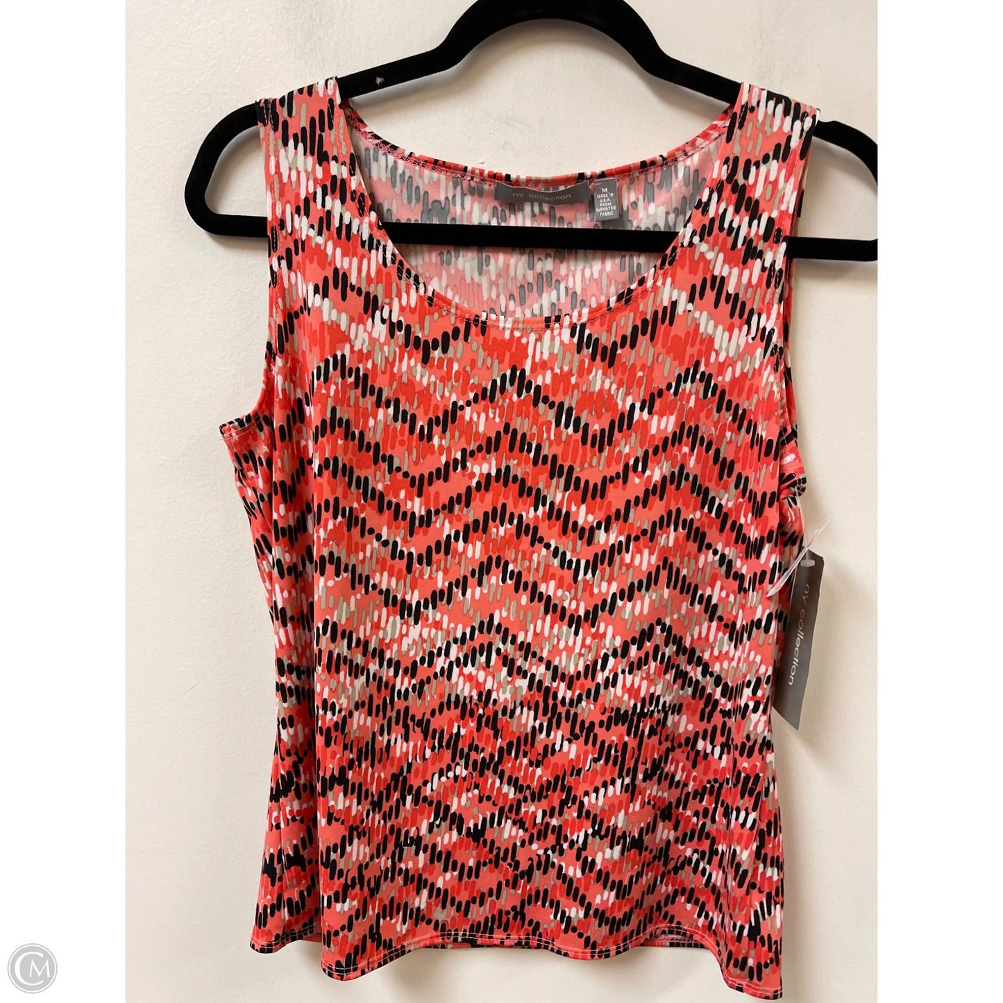 Top Sleeveless By Ny Collection In Black & Pink, Size: M