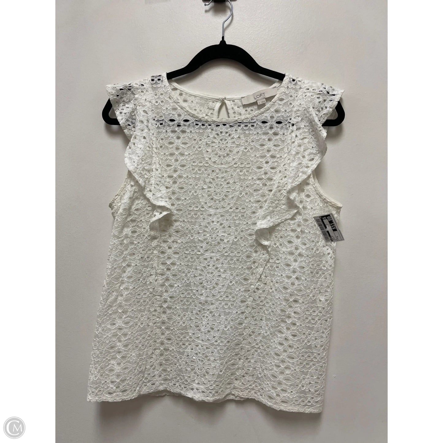 Top Short Sleeve By Loft In White, Size: S