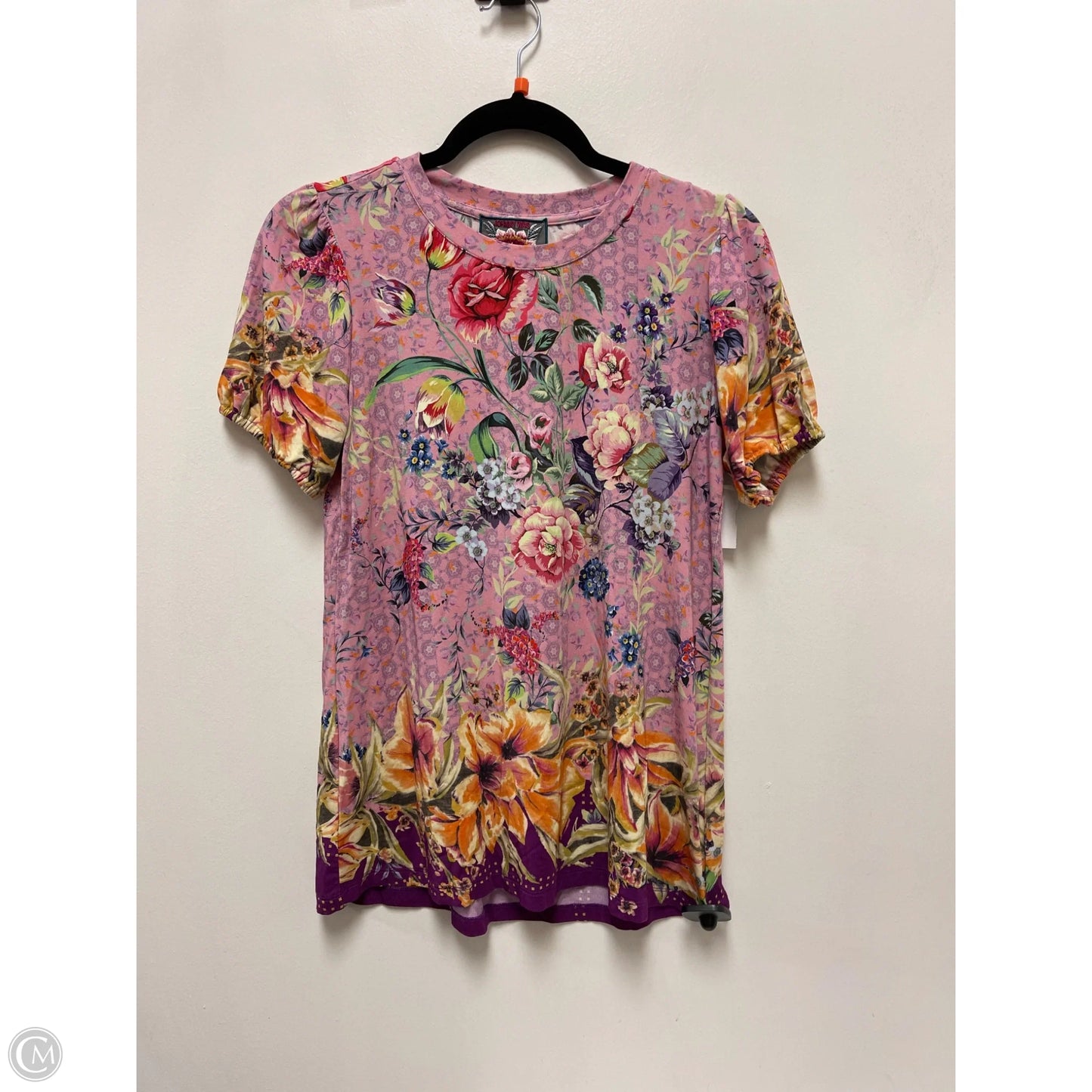 Top Short Sleeve By Johnny Was In Floral Print, Size: Xs