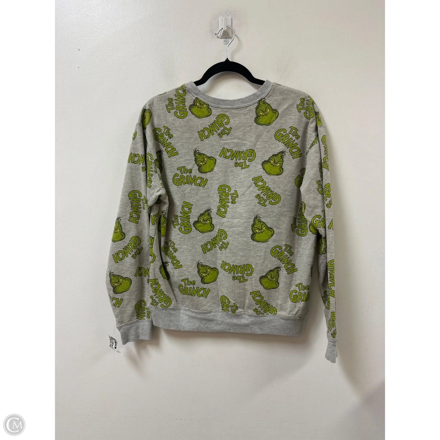 Sweatshirt Crewneck By Clothes Mentor In Green & Grey, Size: M