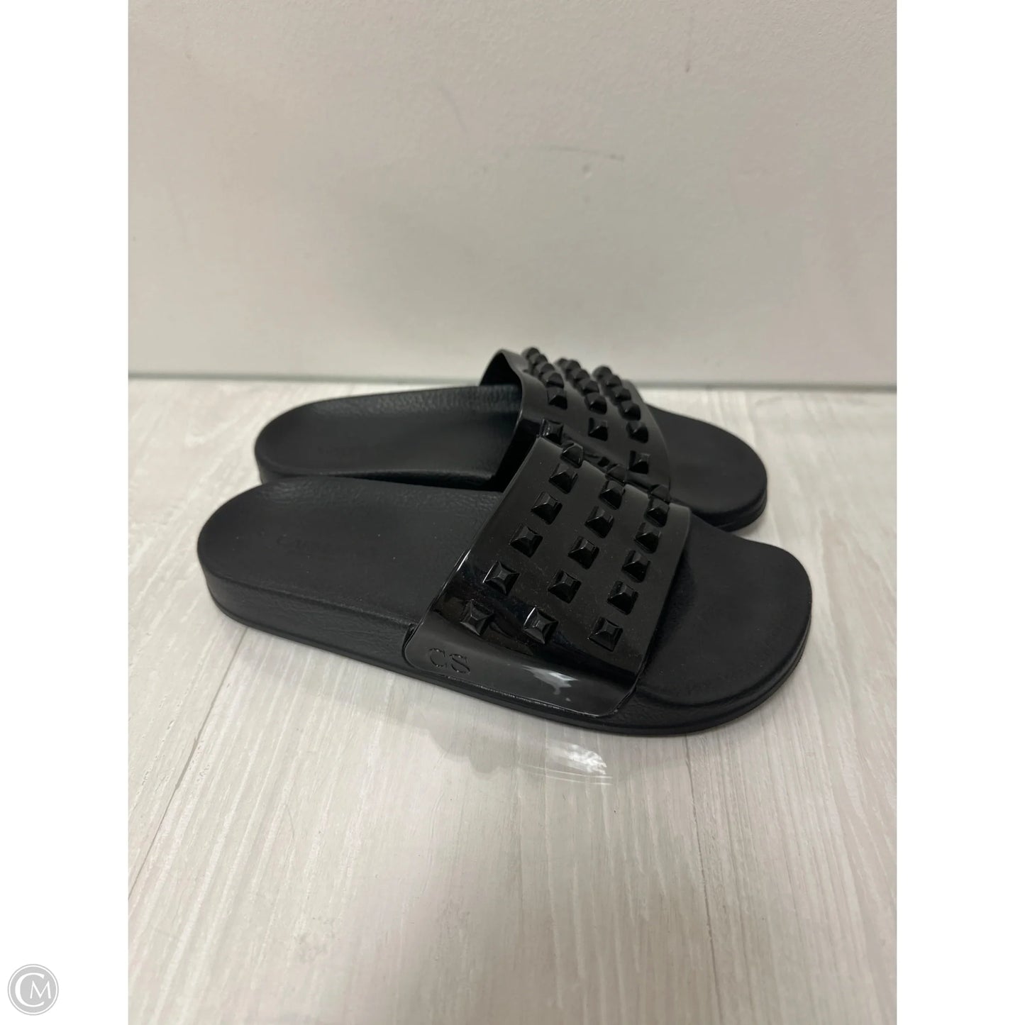 Sandals Flats By Clothes Mentor In Black, Size: 7.5