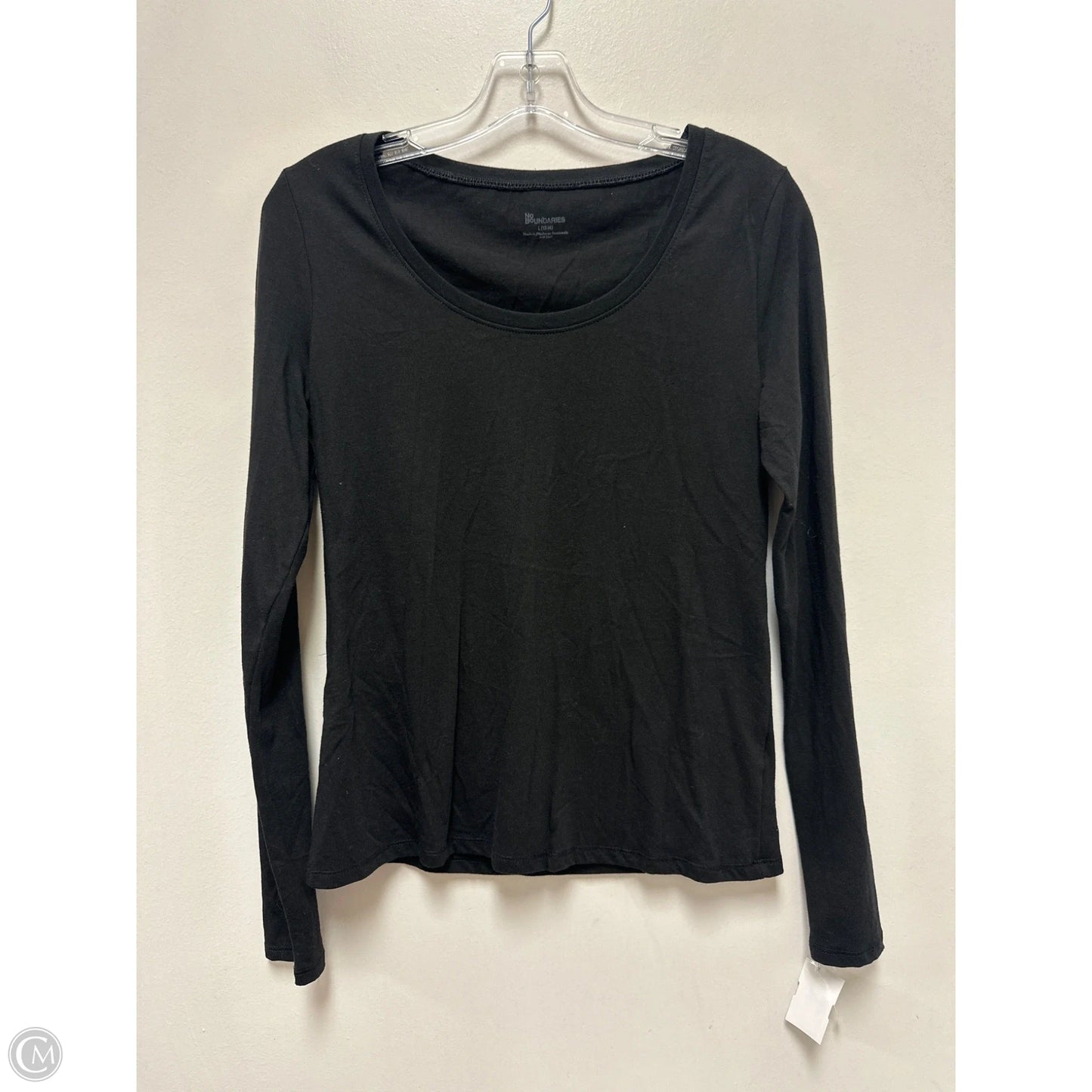 Top Long Sleeve By No Boundaries In Black, Size: L