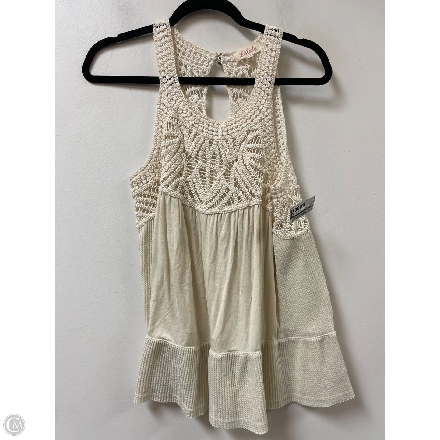 Top Sleeveless By Listicle In Cream, Size: M