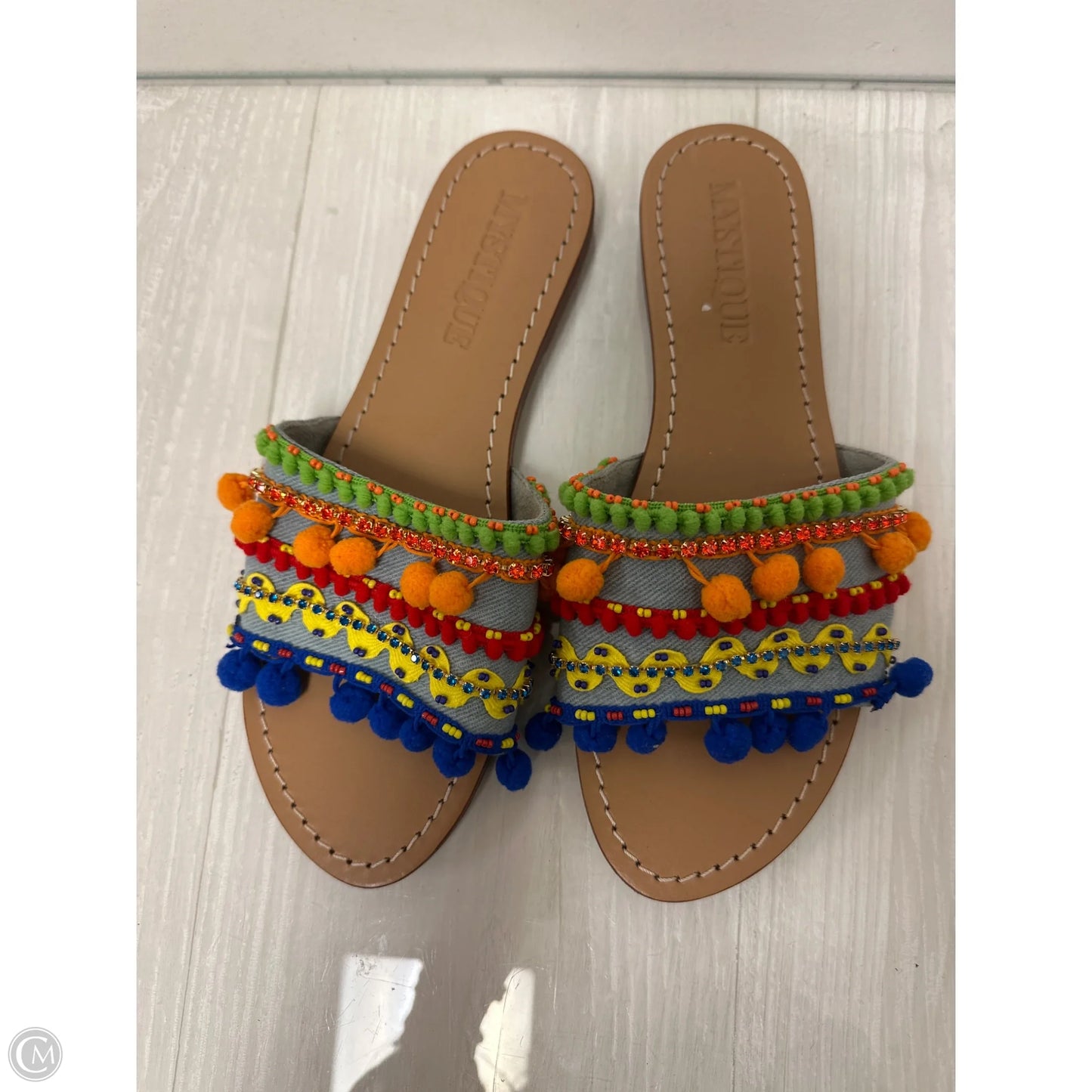 Sandals Flats By Clothes Mentor In Multi-colored, Size: 9