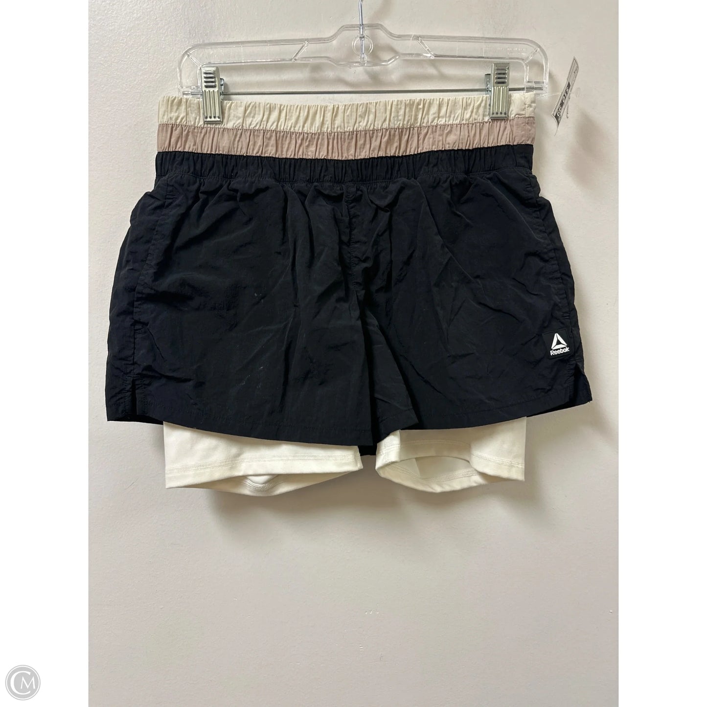 Athletic Shorts By Reebok In Black & Cream, Size: S